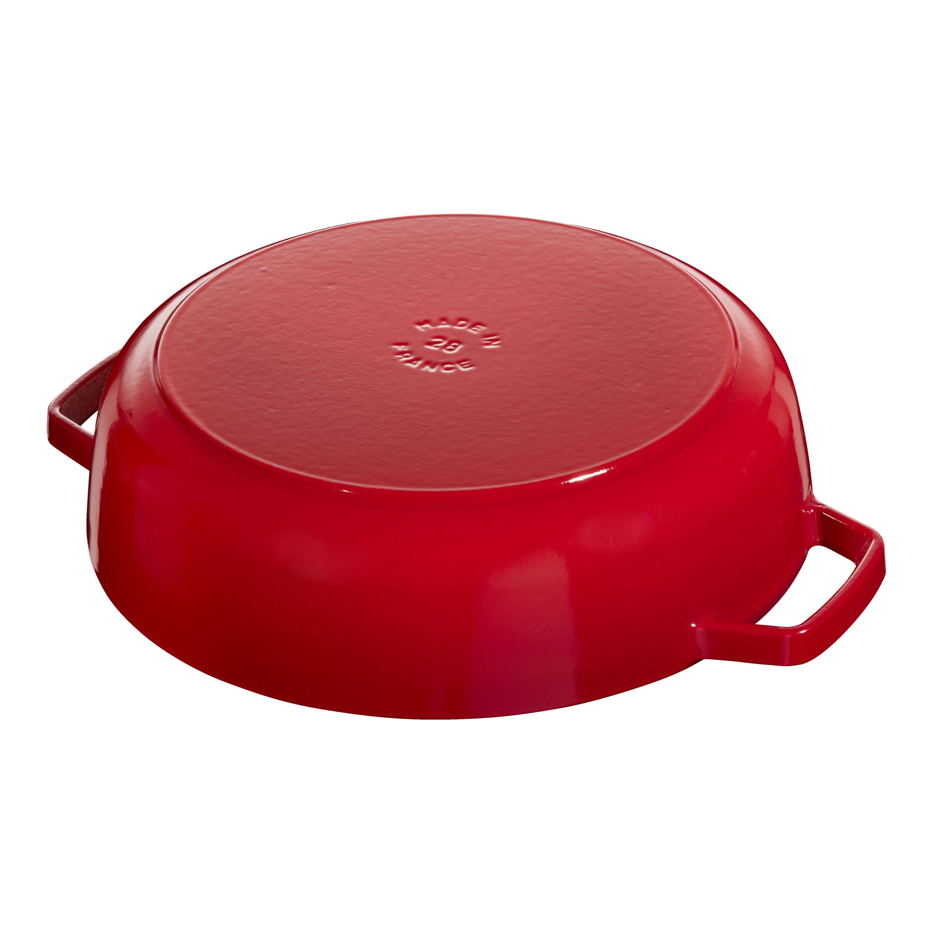 STAUB Braisers 3.7 L Cast Iron Round Saute Pan Chistera, Cherry-n/a-DECOROLALA