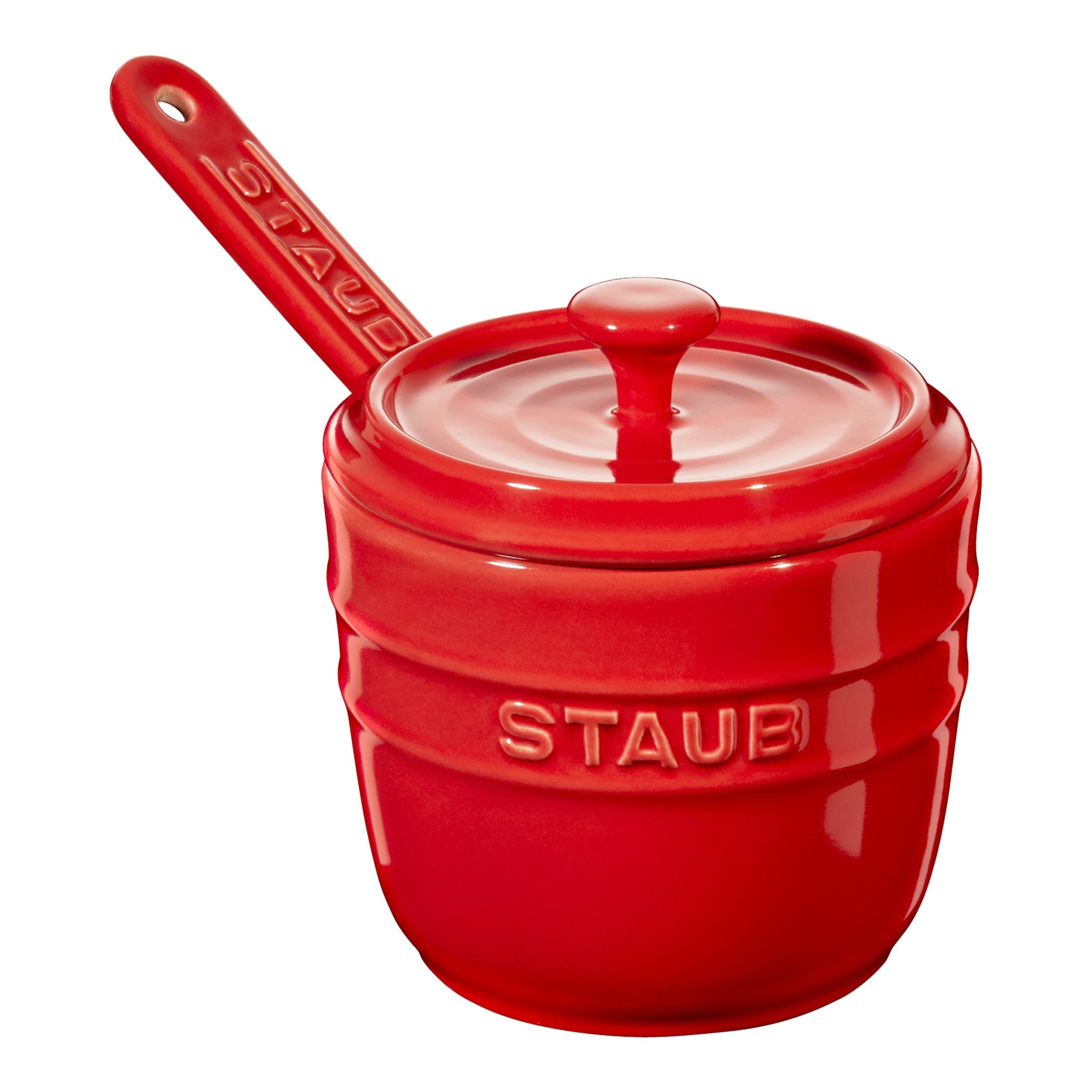 STAUB Ceramique 9 cm Ceramic Round Sugar Bowl, Cherry-n/a-DECOROLALA