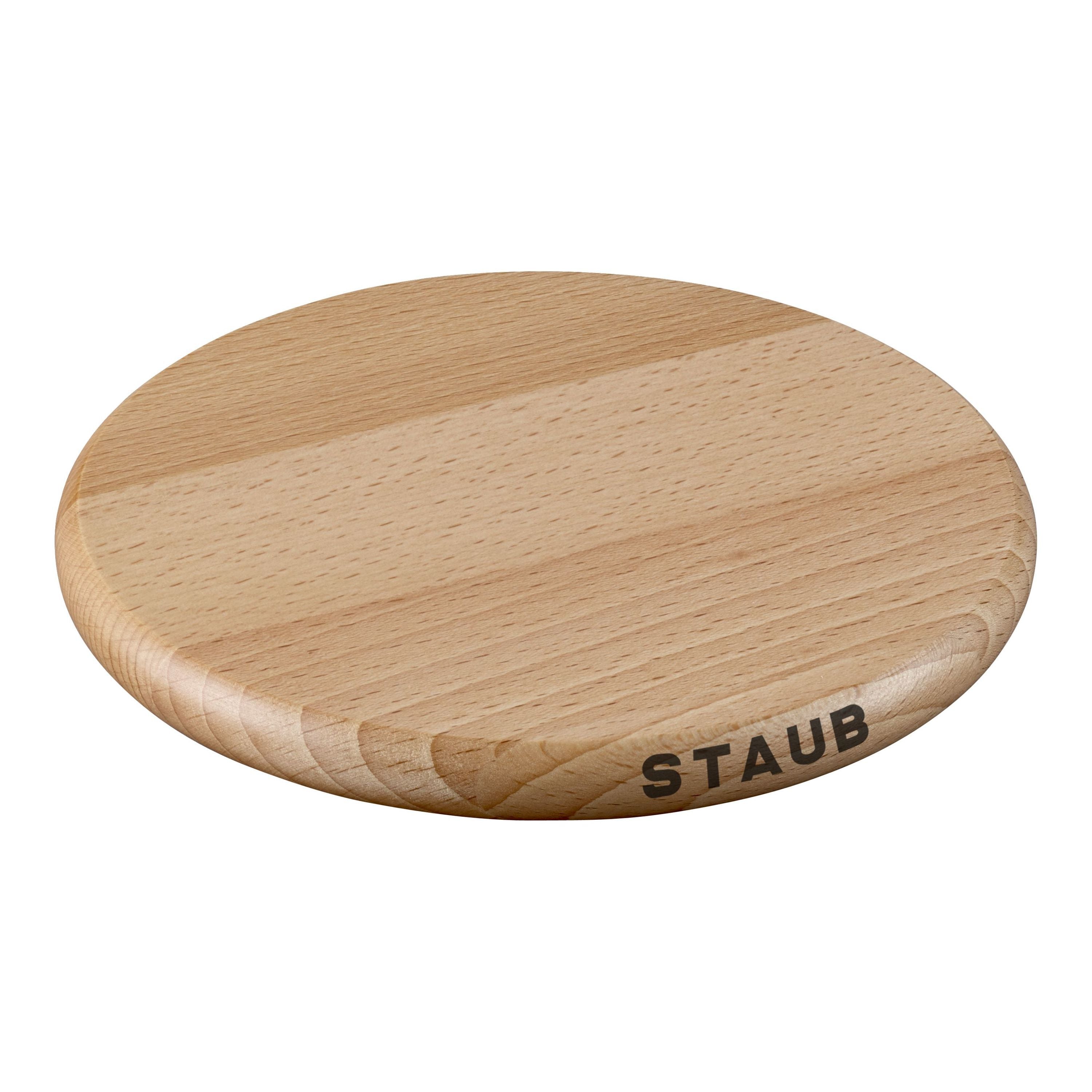 STAUB Specialities 16 cm Round Beech Trivet Magnetic, Brown-n/a-DECOROLALA