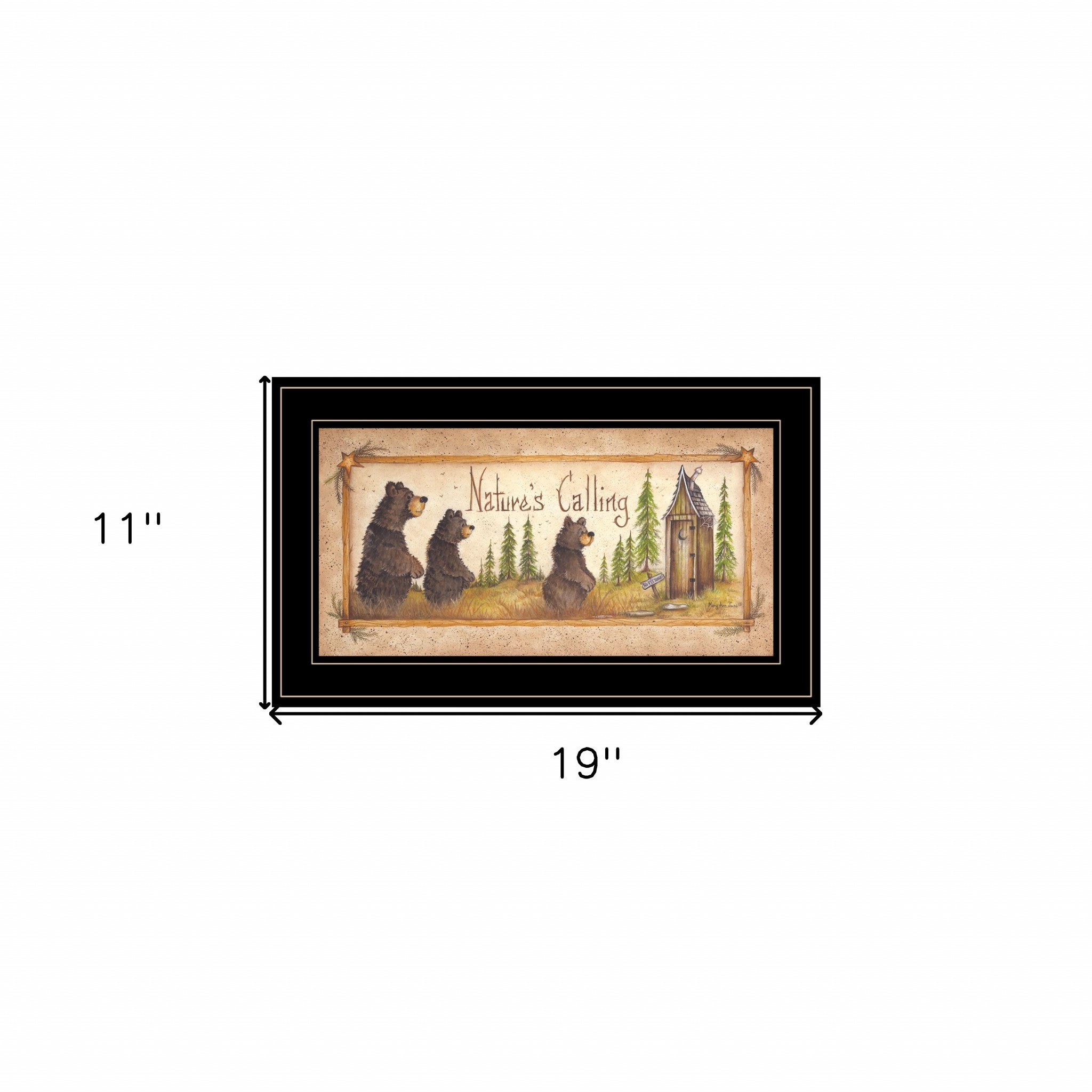 Natures Calling 3 Black Framed Print Bathroom Wall Art-4