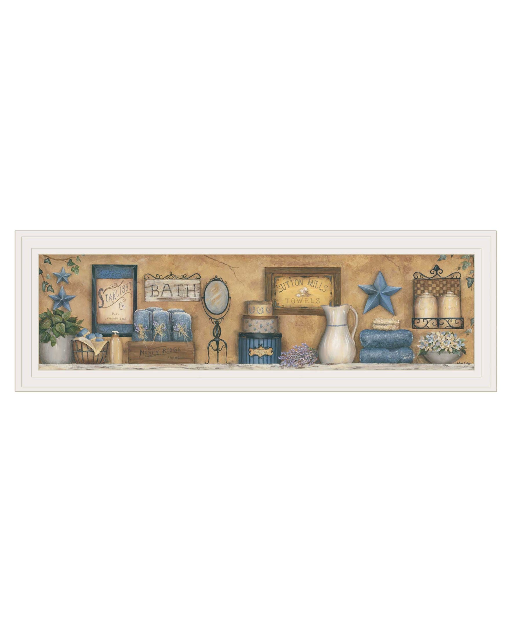 Starlight Bath 2 White Framed Print Bathroom Wall Art-1
