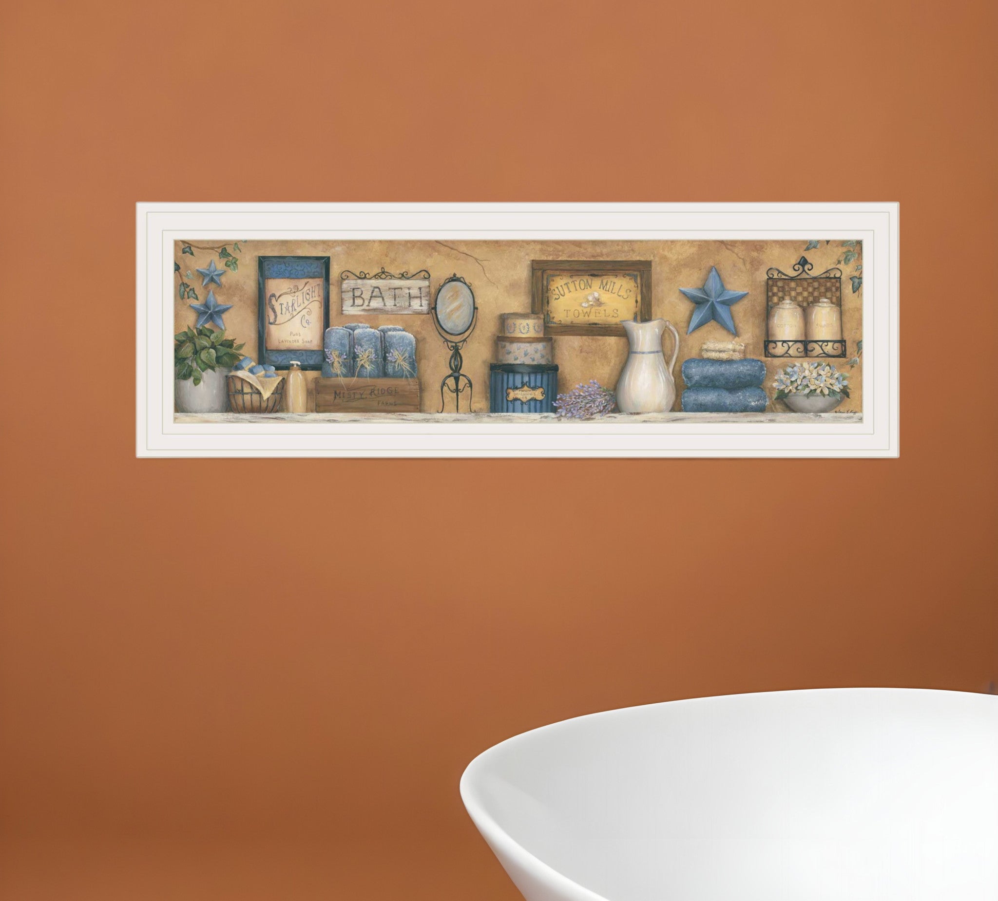 Starlight Bath 2 White Framed Print Bathroom Wall Art-0