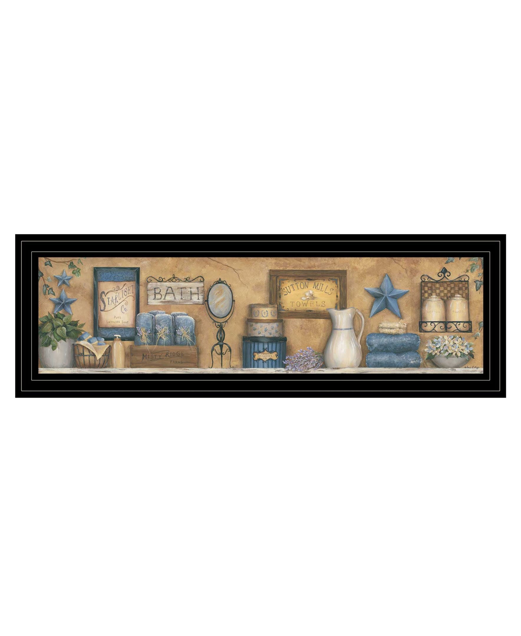 Starlight Bath 3 Black Framed Print Bathroom Wall Art-1