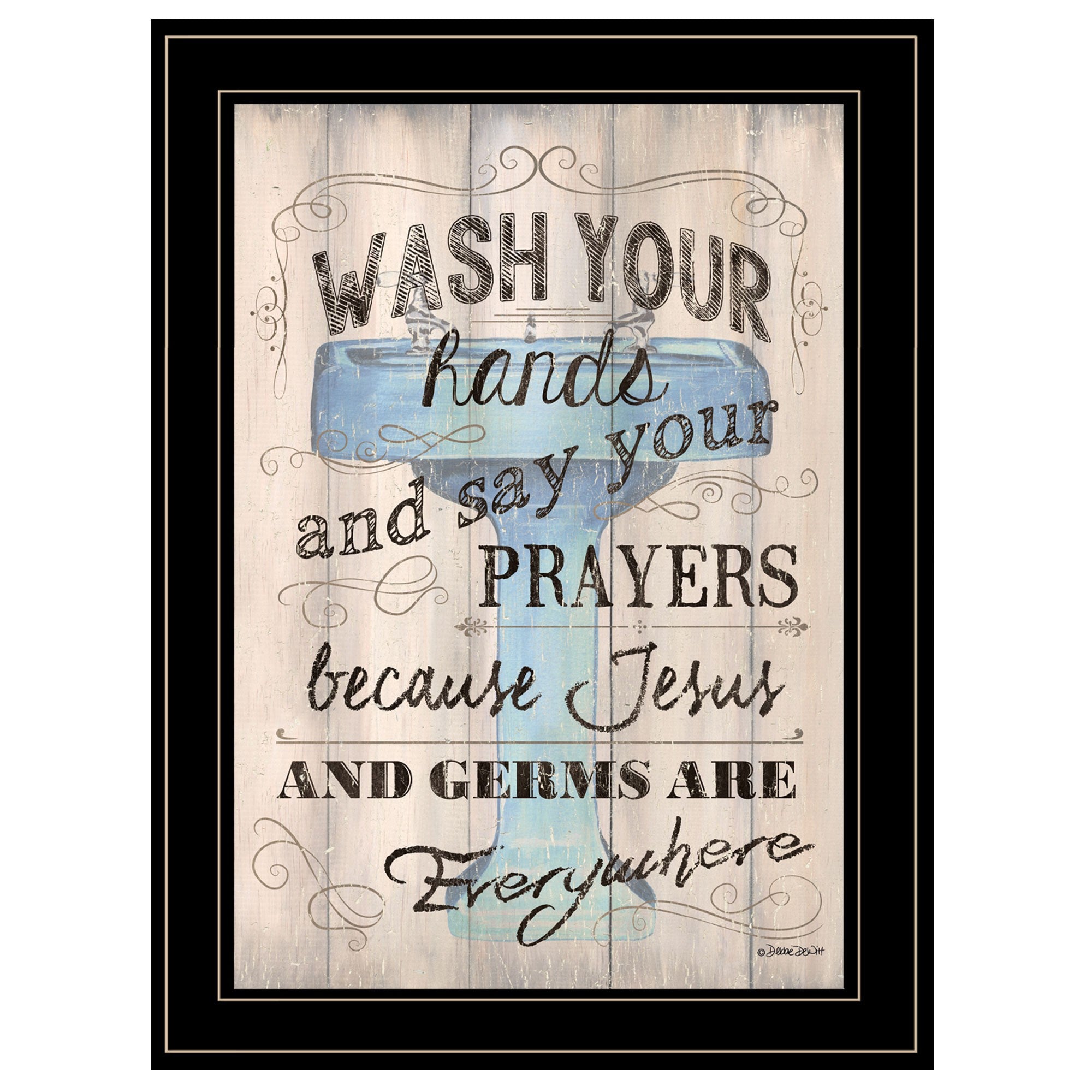 Wash Your Hands 4 Black Framed Print Bathroom Wall Art-1