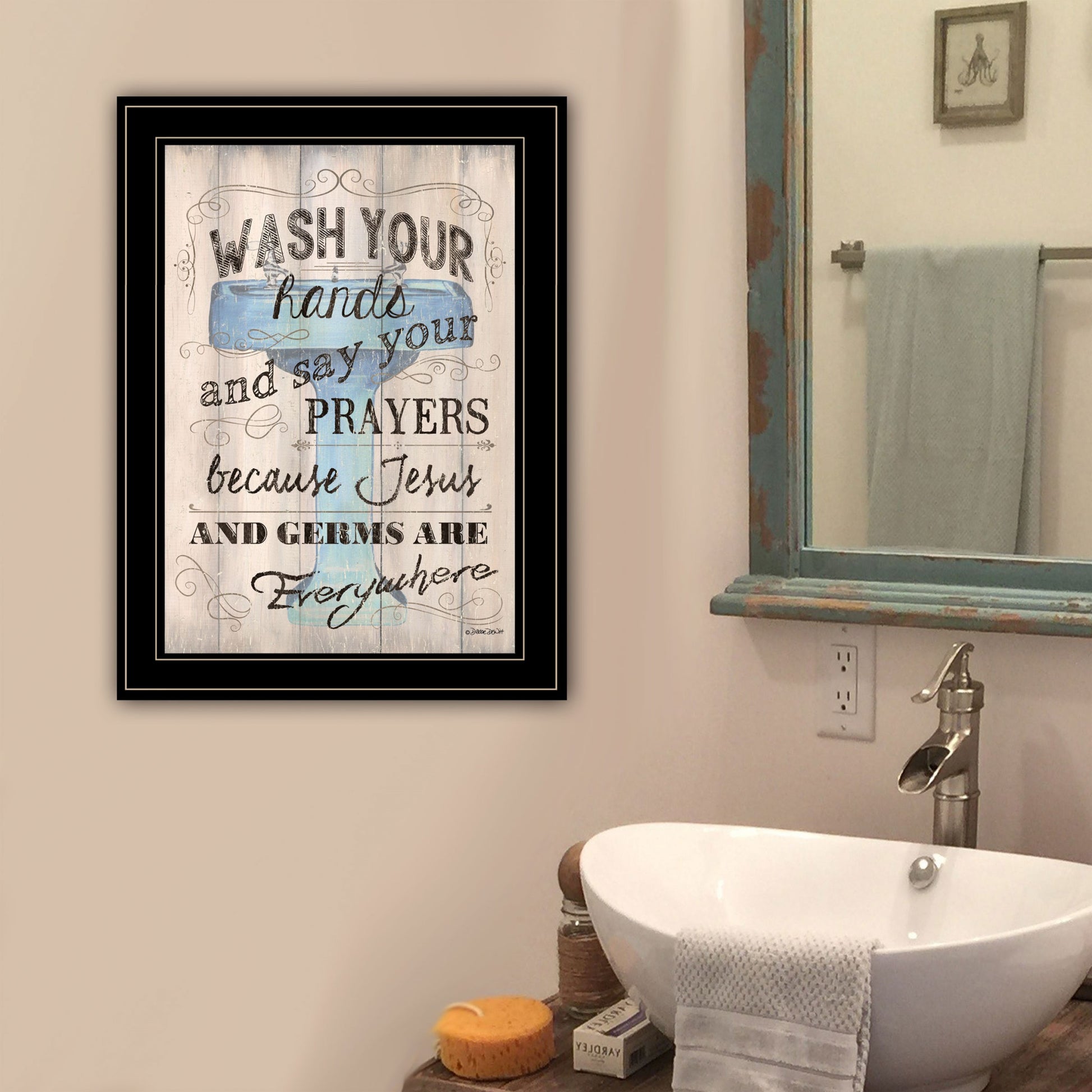 Wash Your Hands 4 Black Framed Print Bathroom Wall Art-3