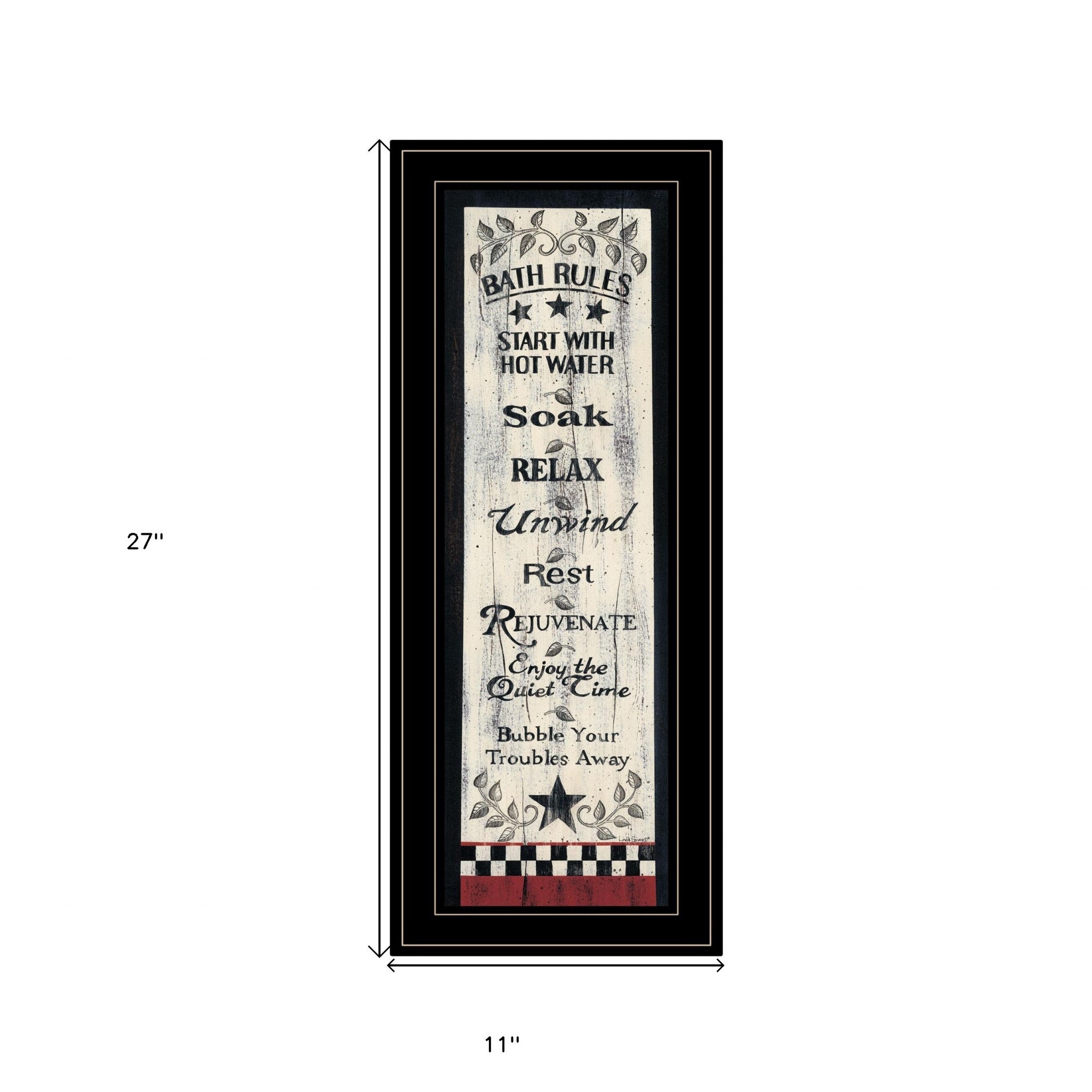 Bath Rules 5 Black Framed Print Bathroom Wall Art-4