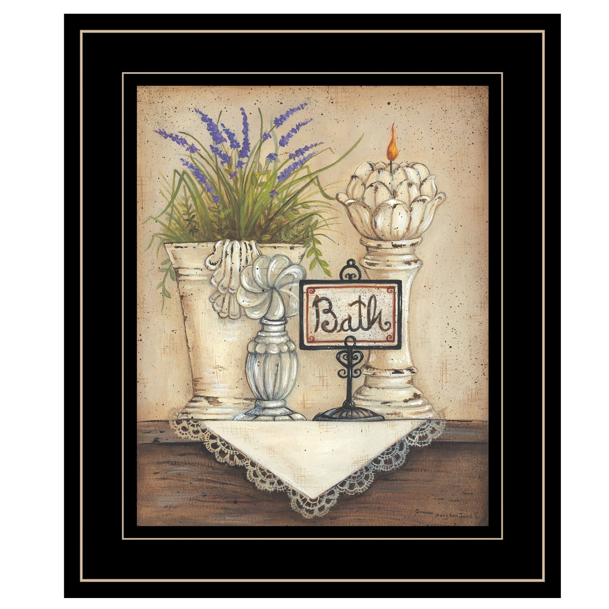 Bath Print 3 Black Framed Print Bathroom Wall Art-1