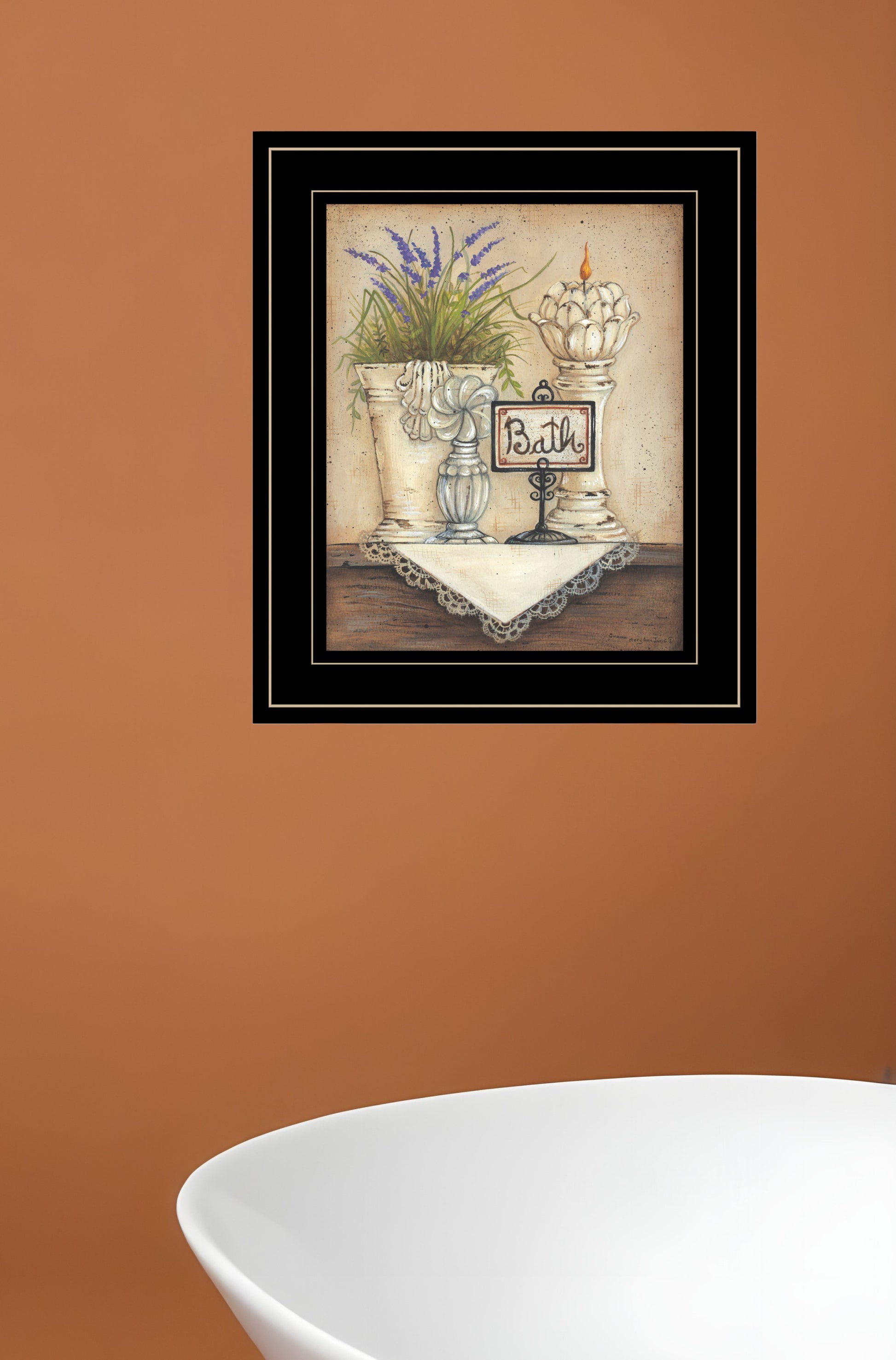 Bath Print 3 Black Framed Print Bathroom Wall Art-0