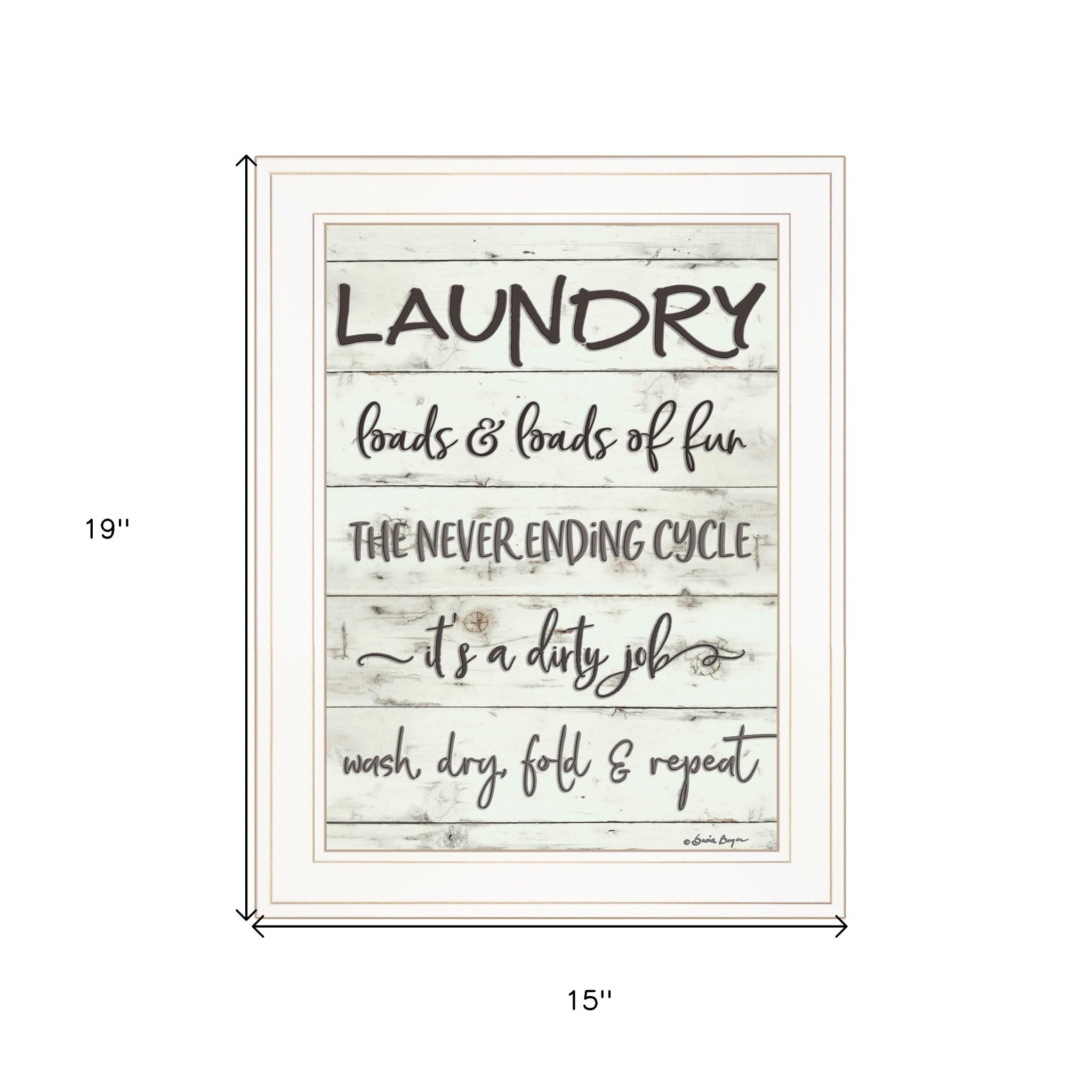 Laundry 1 White Framed Print Bathroom Wall Art-4