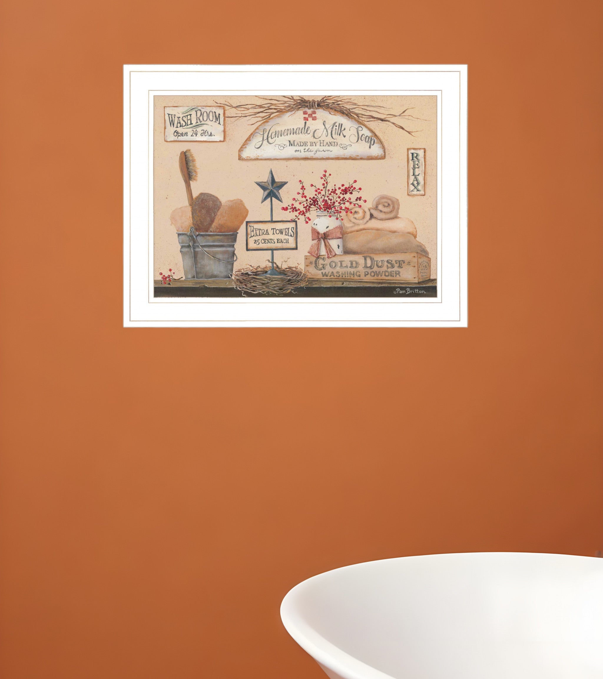 Wash Room 2 White Framed Print Bathroom Wall Art-0