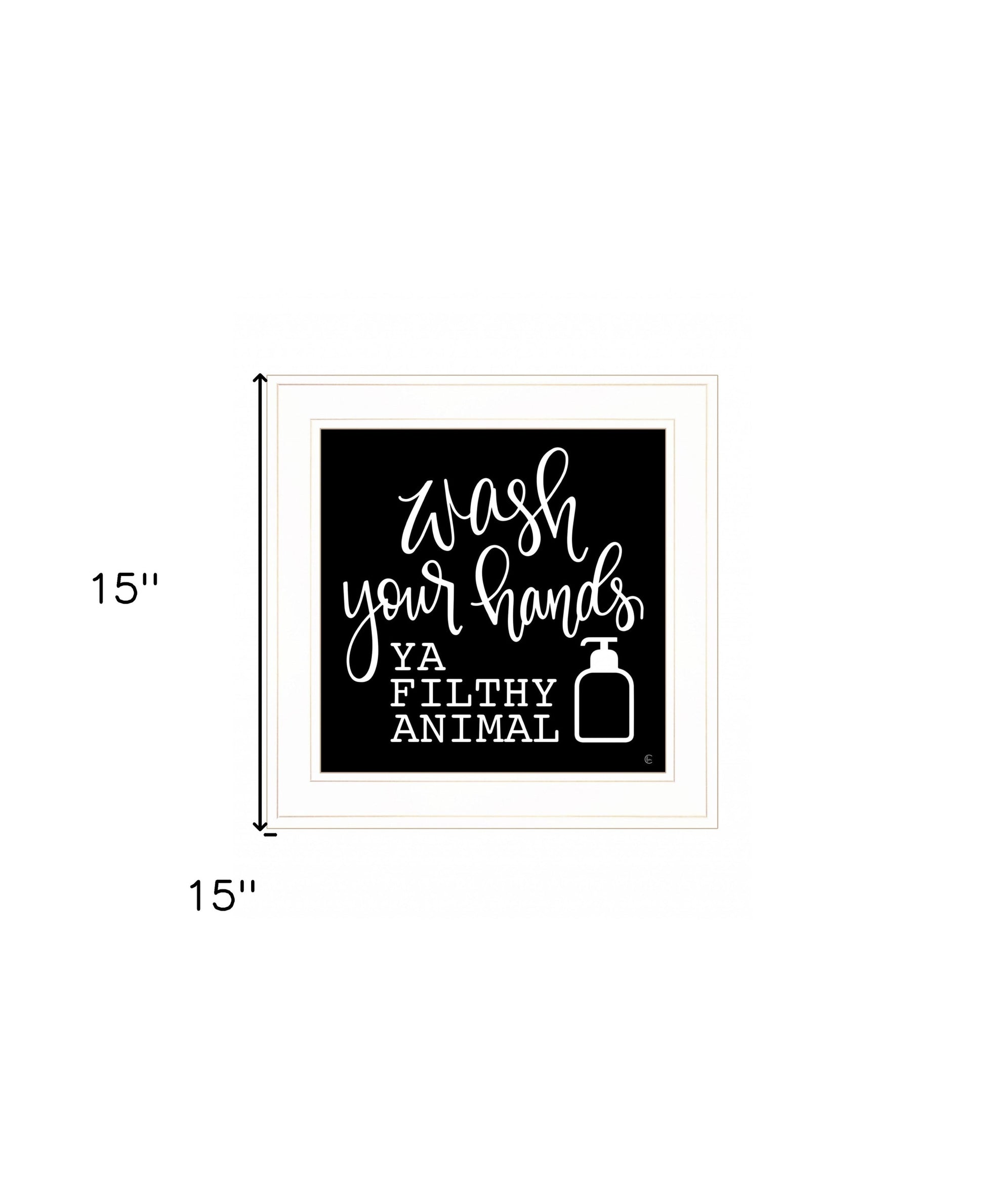 Wash Your Hands 1 White Framed Print Bathroom Wall Art-5