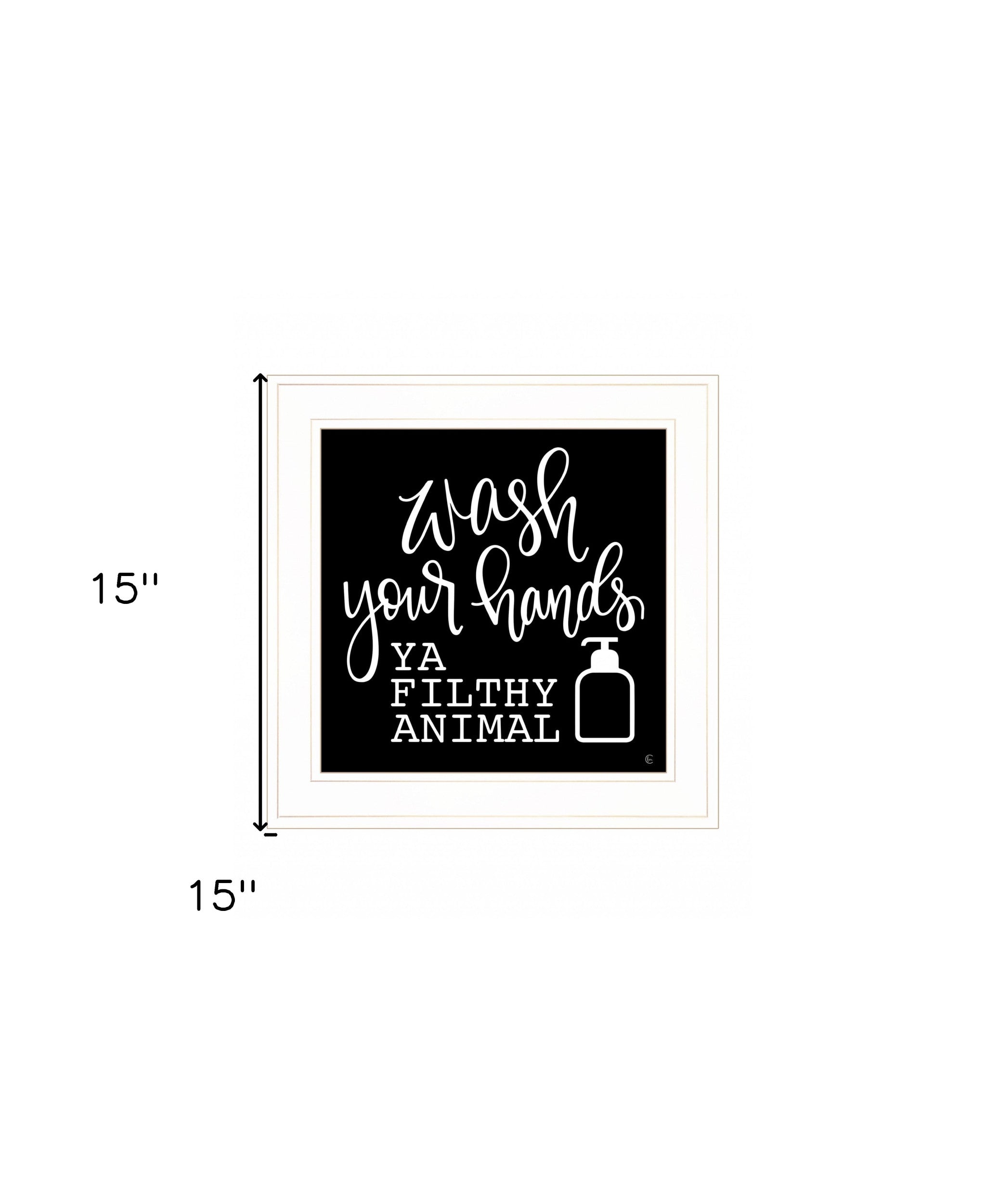 Wash Your Hands 1 White Framed Print Bathroom Wall Art-5