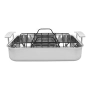 DEMEYERE Industry 5 39 X 33 cm 18/10 Stainless Steel Rectangular Roaster + Grid, Silver-n/a-DECOROLALA