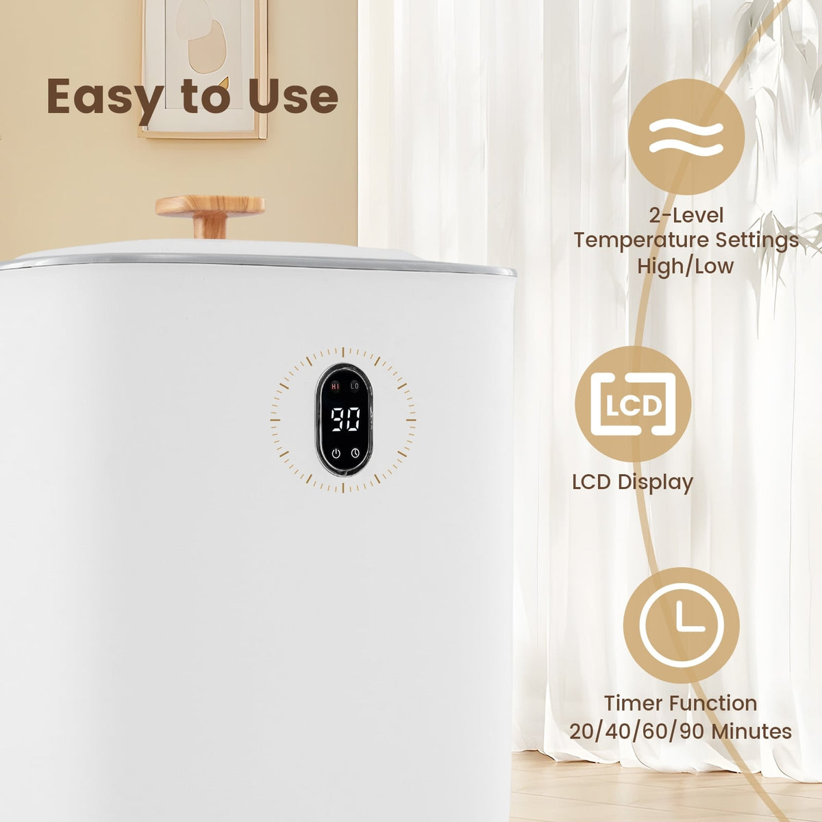 40L Luxury Hot Towel Warmer Bucket - 2 Heat Settings White-Dryers-DECOROLALA