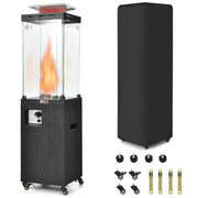 41 000 BTU Propane Patio Heater with Lockable Wheels-Black-Patio Heaters-DECOROLALA