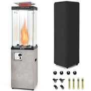 41 000 BTU Propane Patio Heater with Metal Hood-Gray-Patio Heaters-DECOROLALA