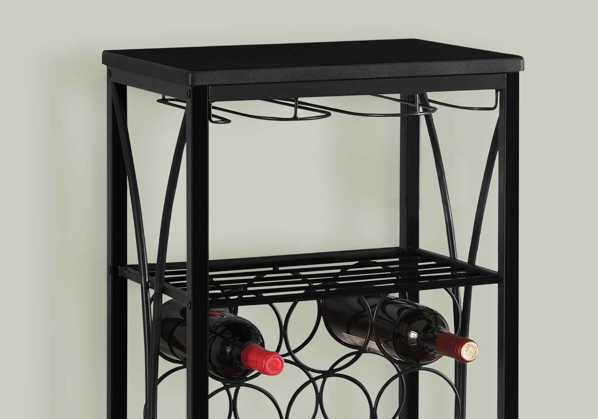 41" Black Stainless Steel Wine Rack-Bar Tools-DECOROLALA
