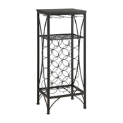 41" Black Stainless Steel Wine Rack-Bar Tools-DECOROLALA