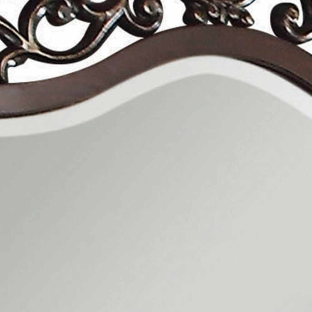 41" Brown Abstract Mounted Framed-Mirrors-DECOROLALA