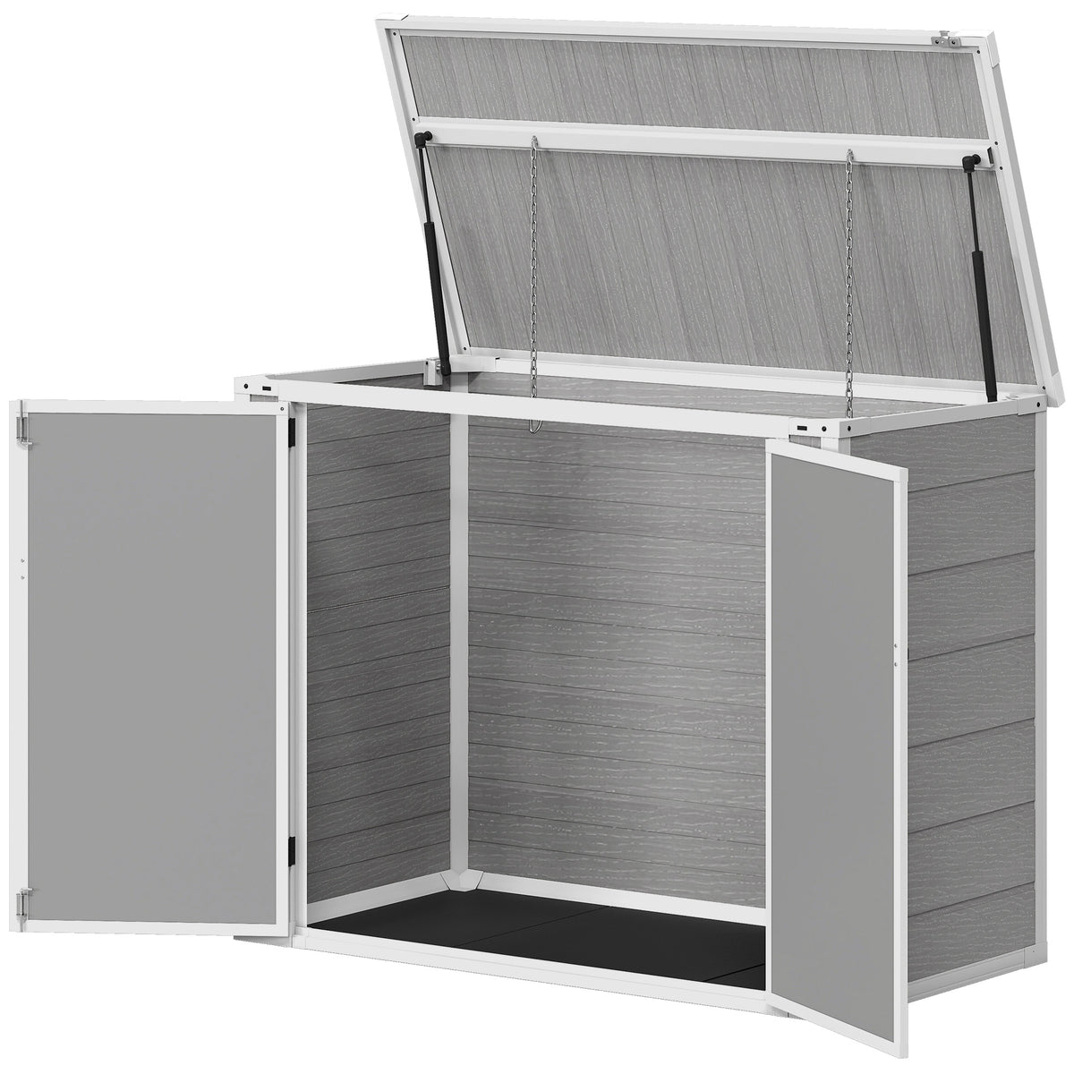 41 Cu. Ft. Horizontal Outdoor Storage Shed - Grey-Patio & Garden > Lawn & Garden > Sheds-DECOROLALA
