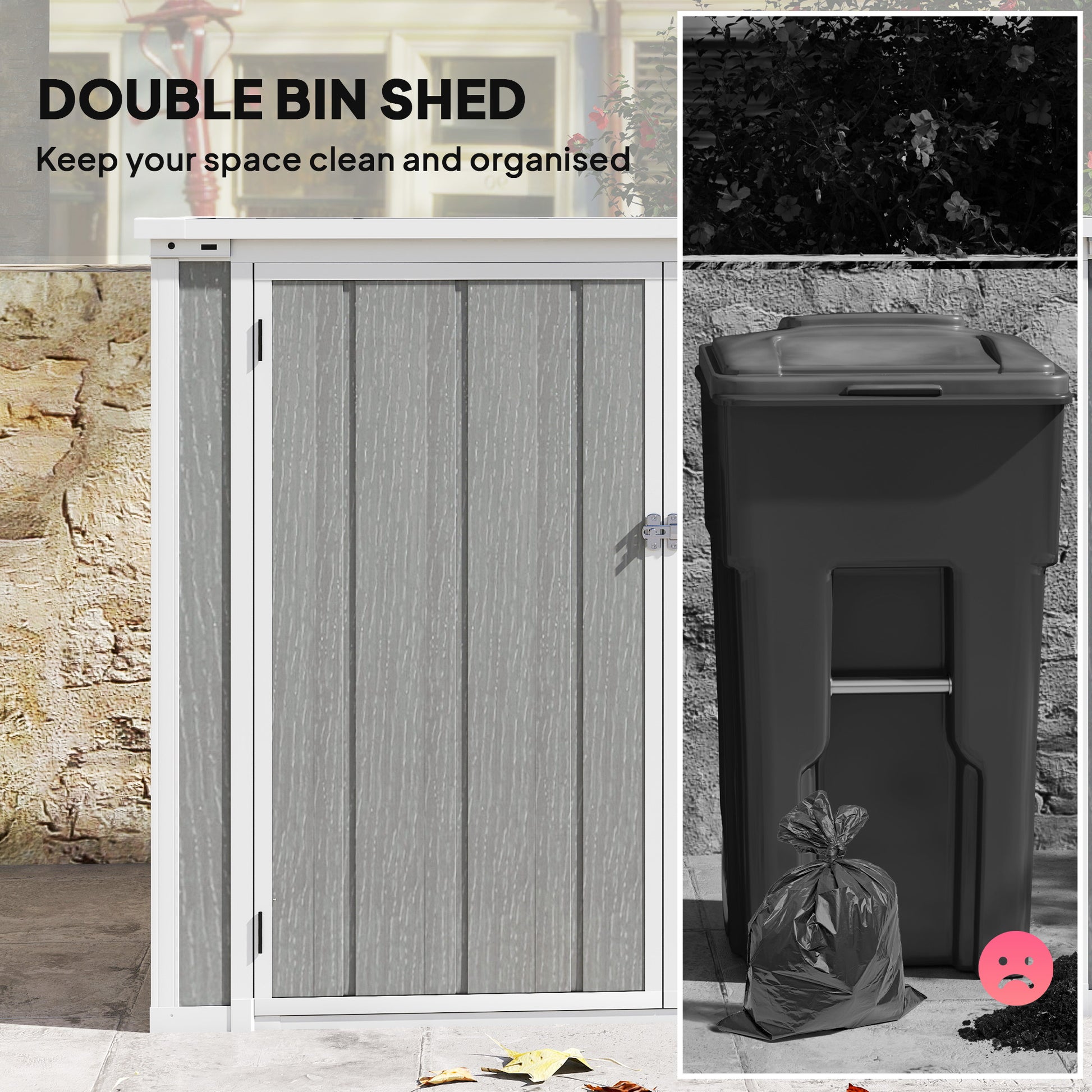 41 Cu. Ft. Horizontal Outdoor Storage Shed - Grey-Patio & Garden > Lawn & Garden > Sheds-DECOROLALA