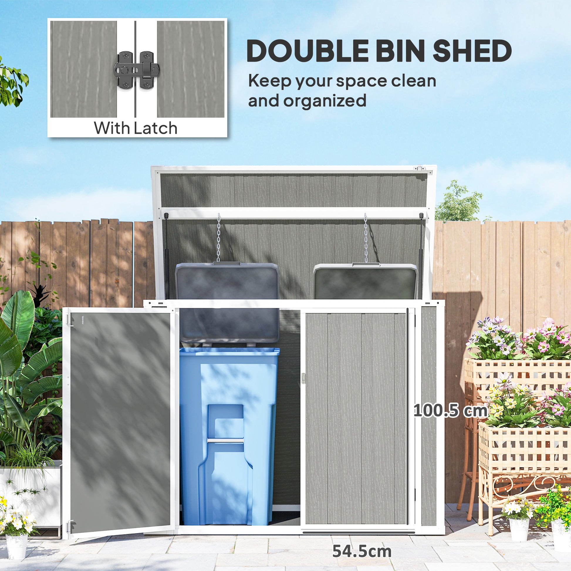 41 Cu. Ft. Horizontal Outdoor Storage Shed - Grey-Patio & Garden > Lawn & Garden > Sheds-DECOROLALA