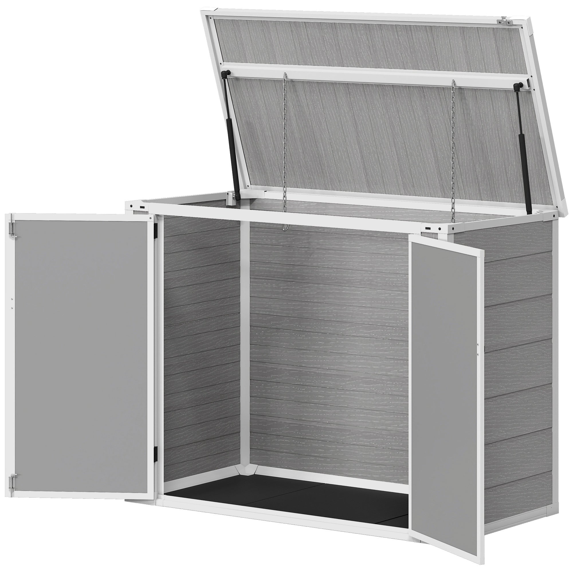 41 Cu. Ft. Horizontal Outdoor Storage Shed - Grey-Patio & Garden > Lawn & Garden > Sheds-DECOROLALA
