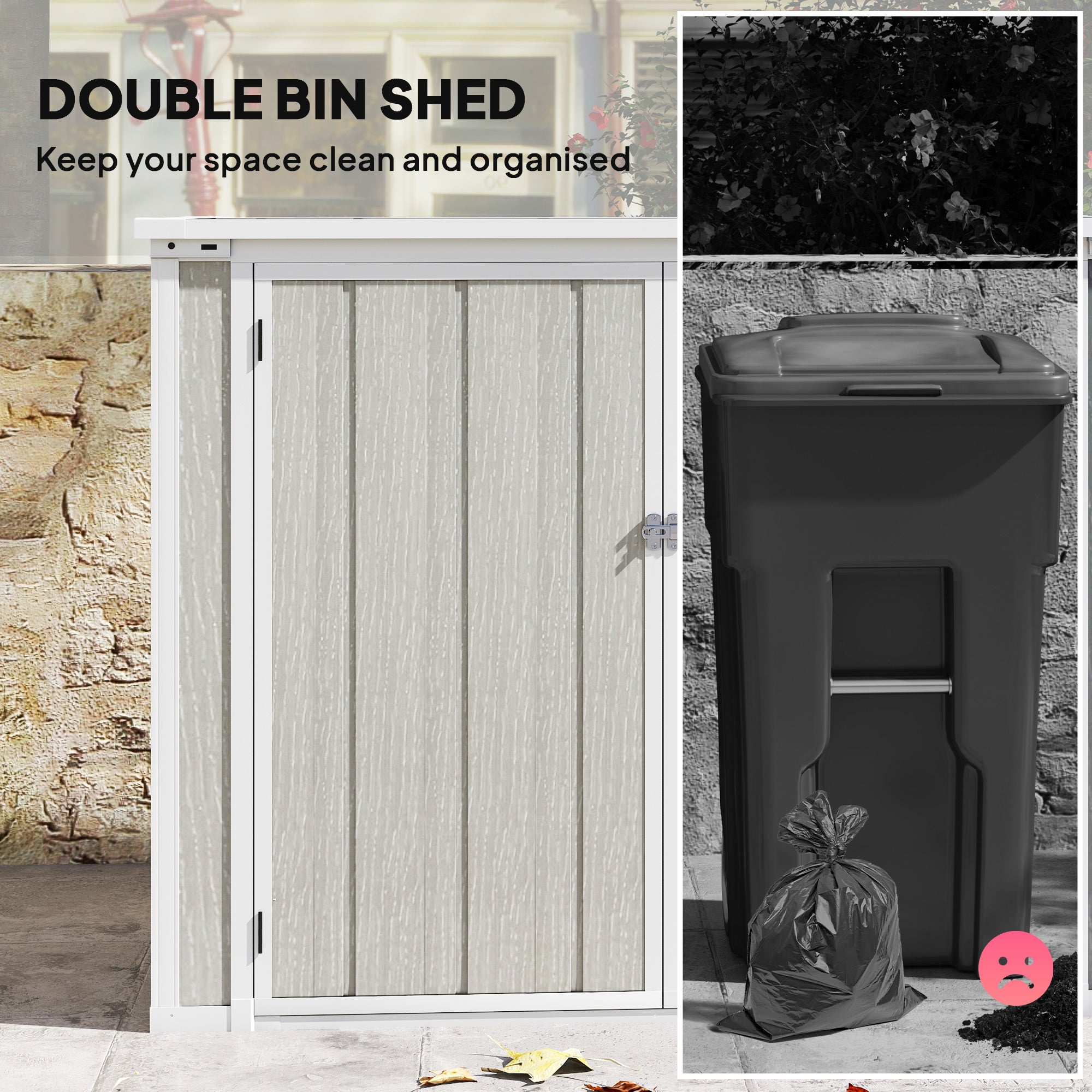 41 Cu. Ft. Outdoor Storage Shed - Light Grey Horizontal Box-Patio & Garden > Lawn & Garden > Sheds-DECOROLALA