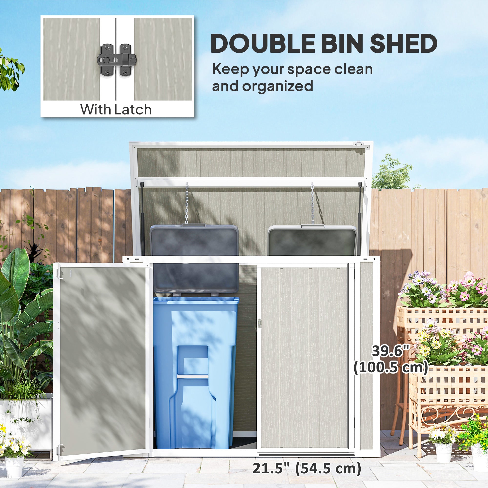 41 Cu. Ft. Outdoor Storage Shed - Light Grey Horizontal Box-Patio & Garden > Lawn & Garden > Sheds-DECOROLALA