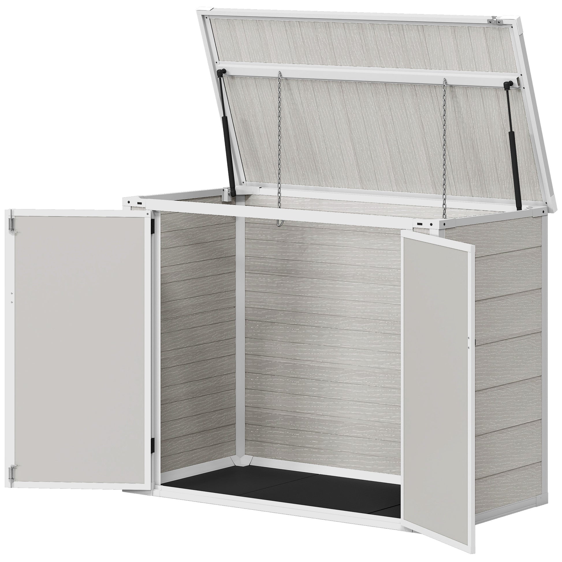 41 Cu. Ft. Outdoor Storage Shed - Light Grey Horizontal Box-Patio & Garden > Lawn & Garden > Sheds-DECOROLALA