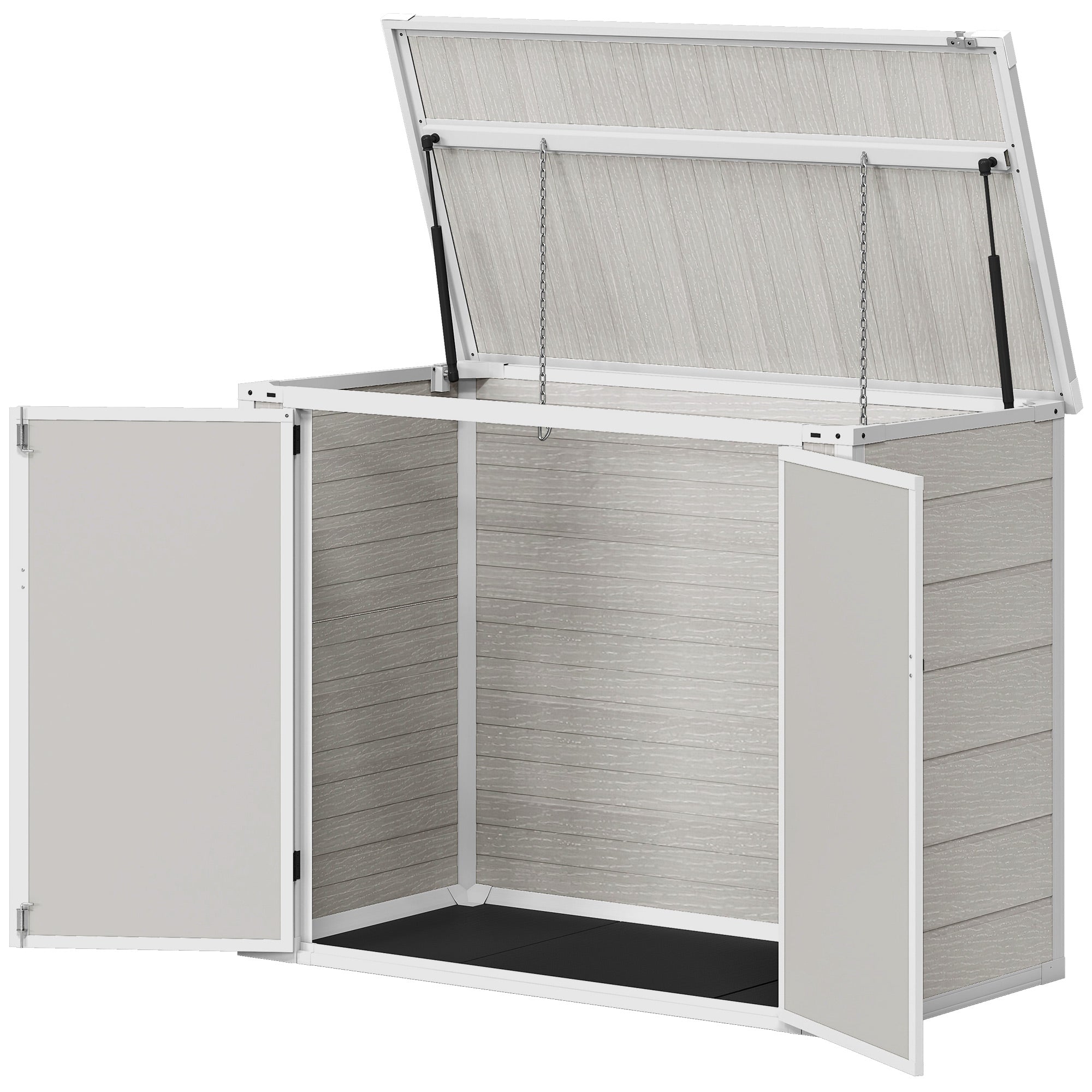 41 Cu. Ft. Outdoor Storage Shed - Light Grey Horizontal Box-Patio & Garden > Lawn & Garden > Sheds-DECOROLALA