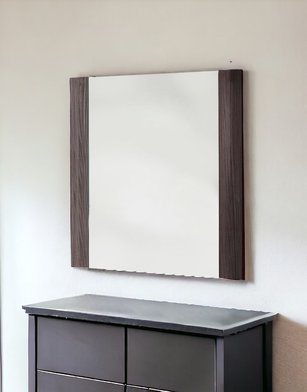 41" Gray Framed Mounted Accent Mirror-Mirrors-DECOROLALA