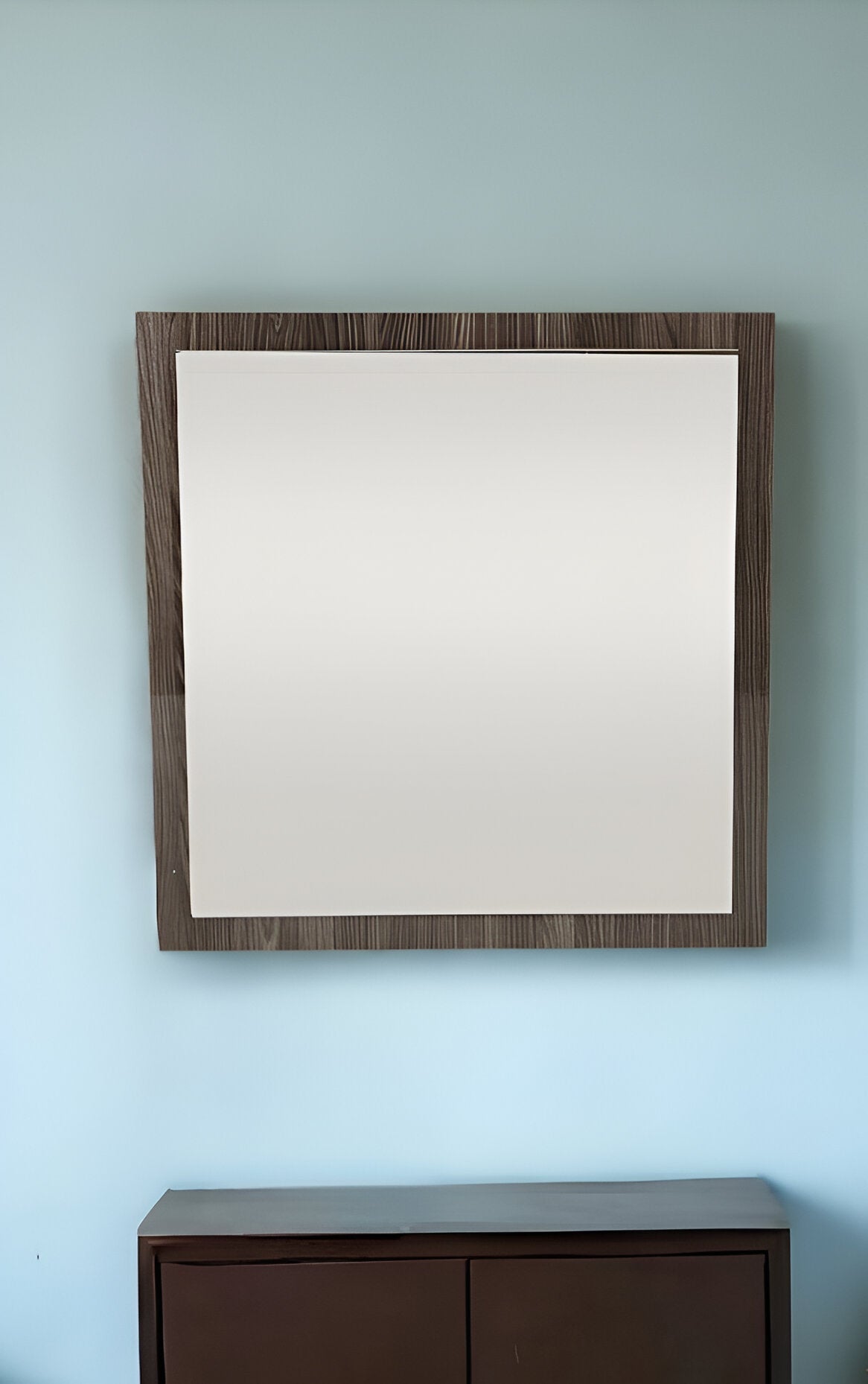41" Gray Square Framed Mounted Accent Mirror-Mirrors-DECOROLALA