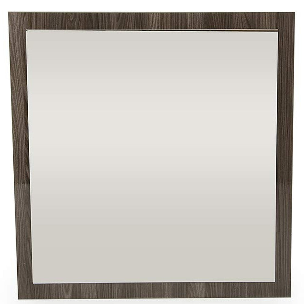 41" Gray Square Framed Mounted Accent Mirror-Mirrors-DECOROLALA
