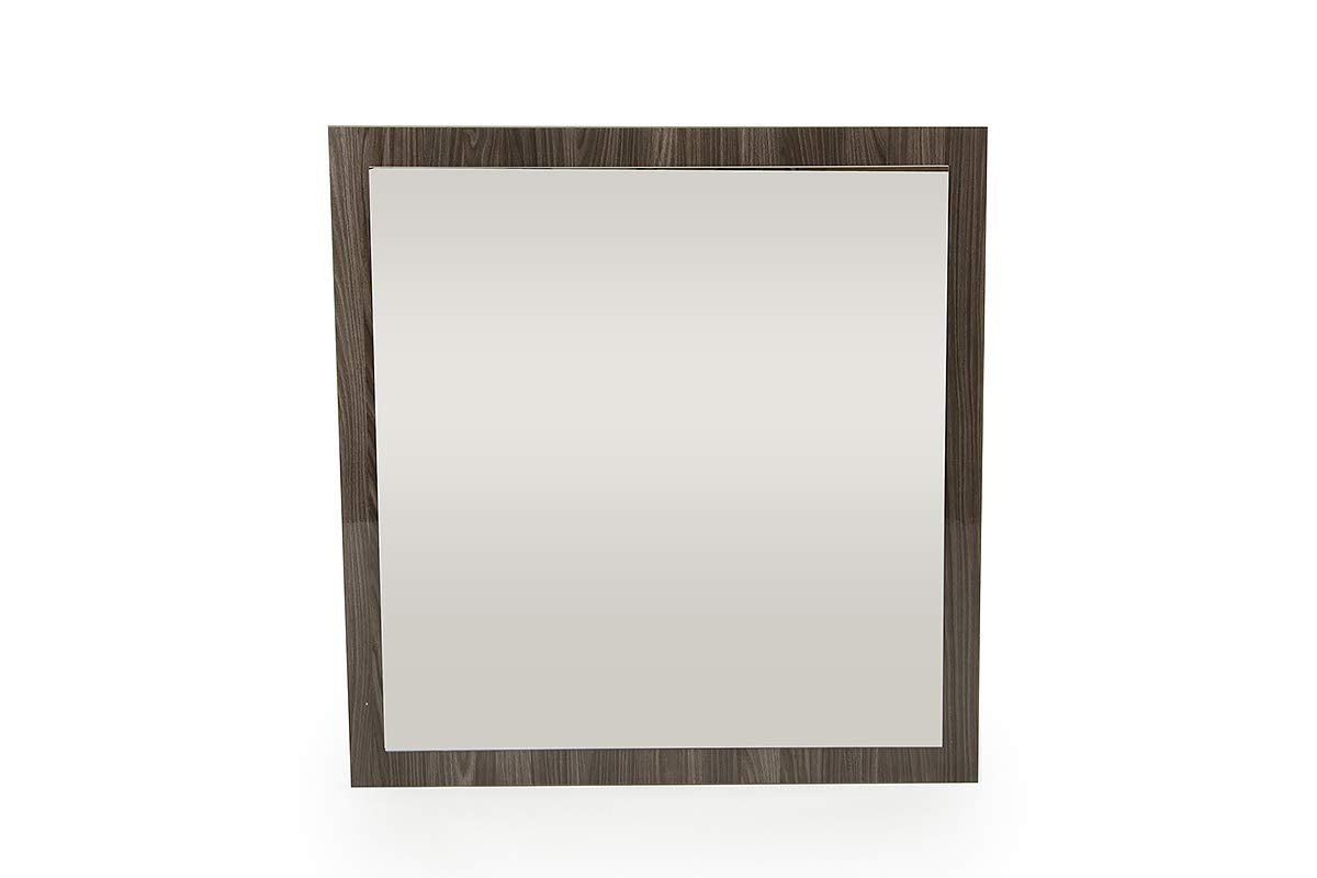 41" Gray Square Framed Mounted Accent Mirror-Mirrors-DECOROLALA