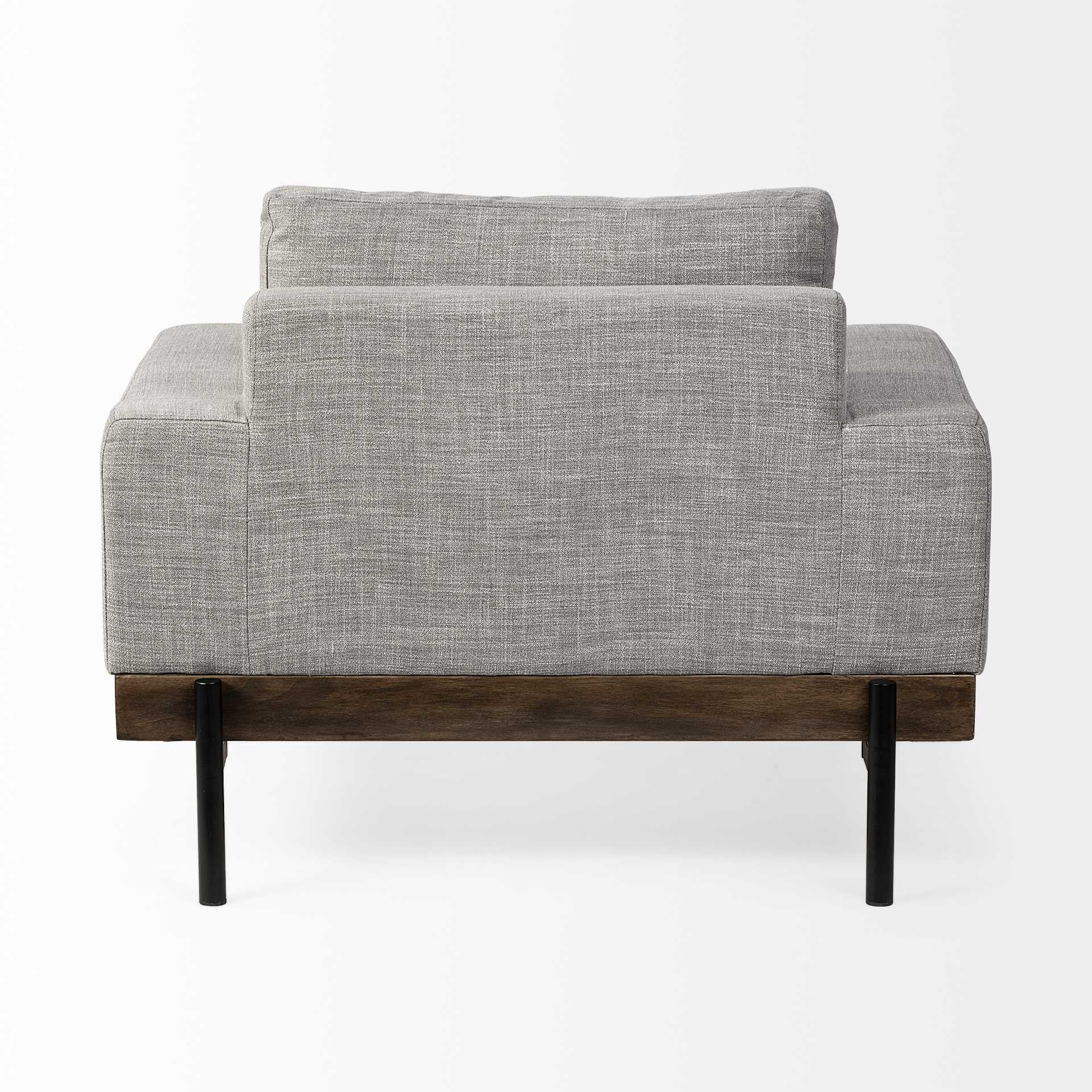 41" Gray and Black Fabric Club Chair-Accent Chairs-DECOROLALA