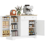 41" Kitchen Buffet Cabinet - Modern Sideboard with Adjustable Shelf, White-DECOROLALA