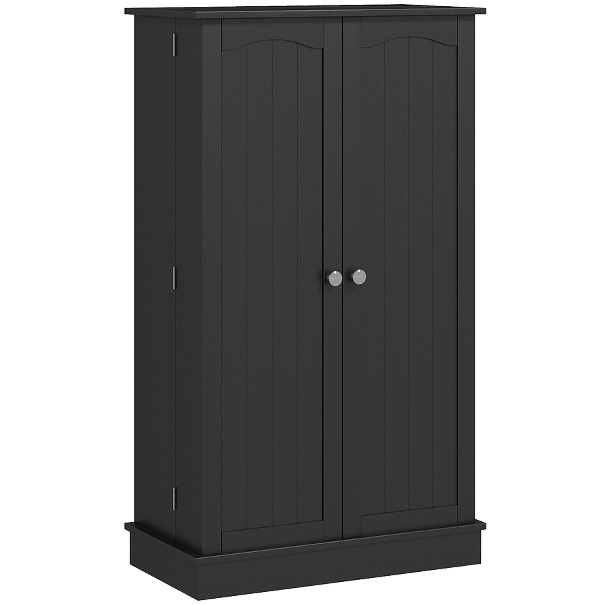 41" Kitchen Pantry Cabinet - 5-Tier 12 Spice Racks Black-Home Furnishings > Storage & Organization > Kitchen Pantry Cabinets-DECOROLALA