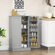 41" Kitchen Pantry Storage Cabinet - Grey 2-Door 5-Tier-Pantry Cabinets-DECOROLALA