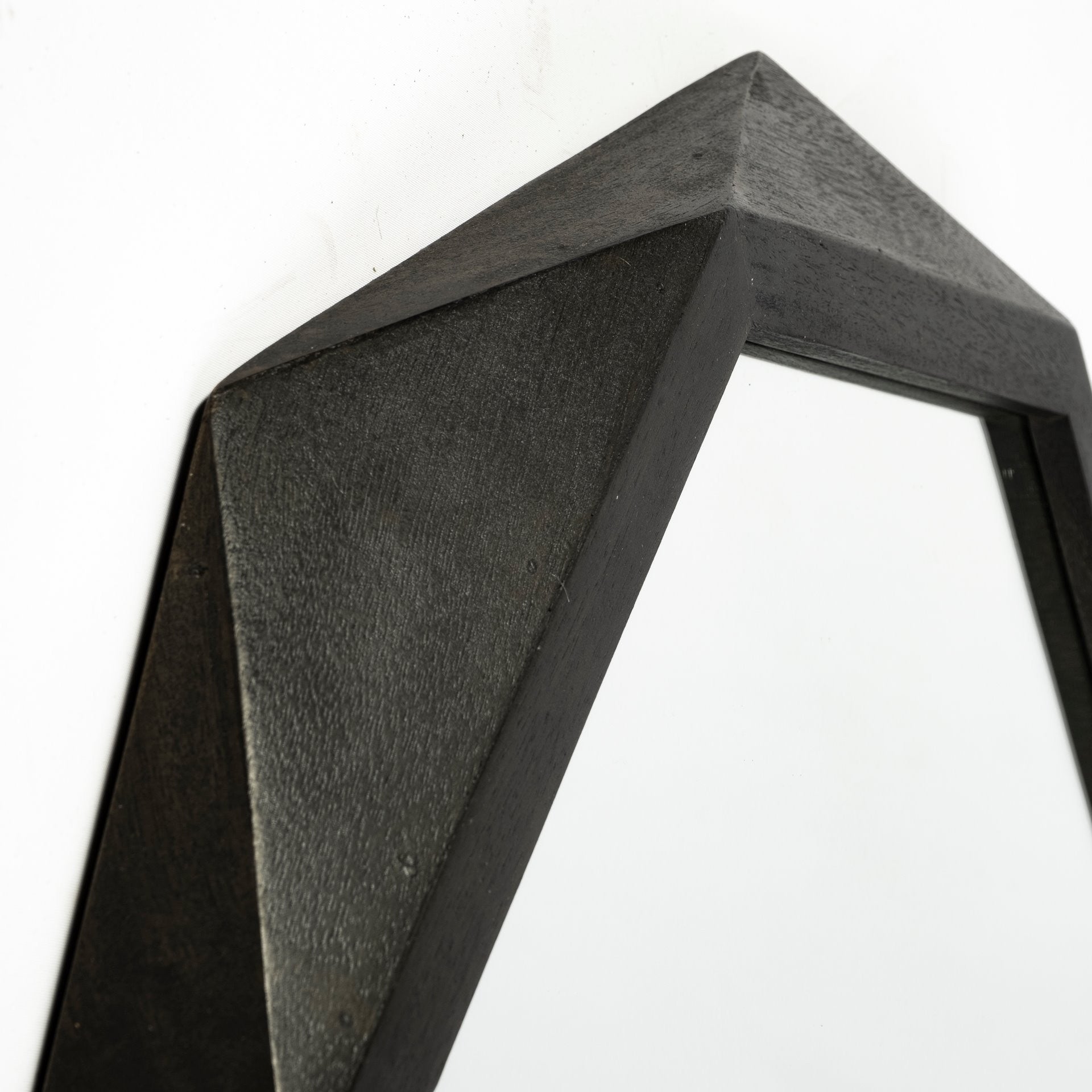 41" Octagon Black Wood Frame Wall Mirror-Mirrors-DECOROLALA