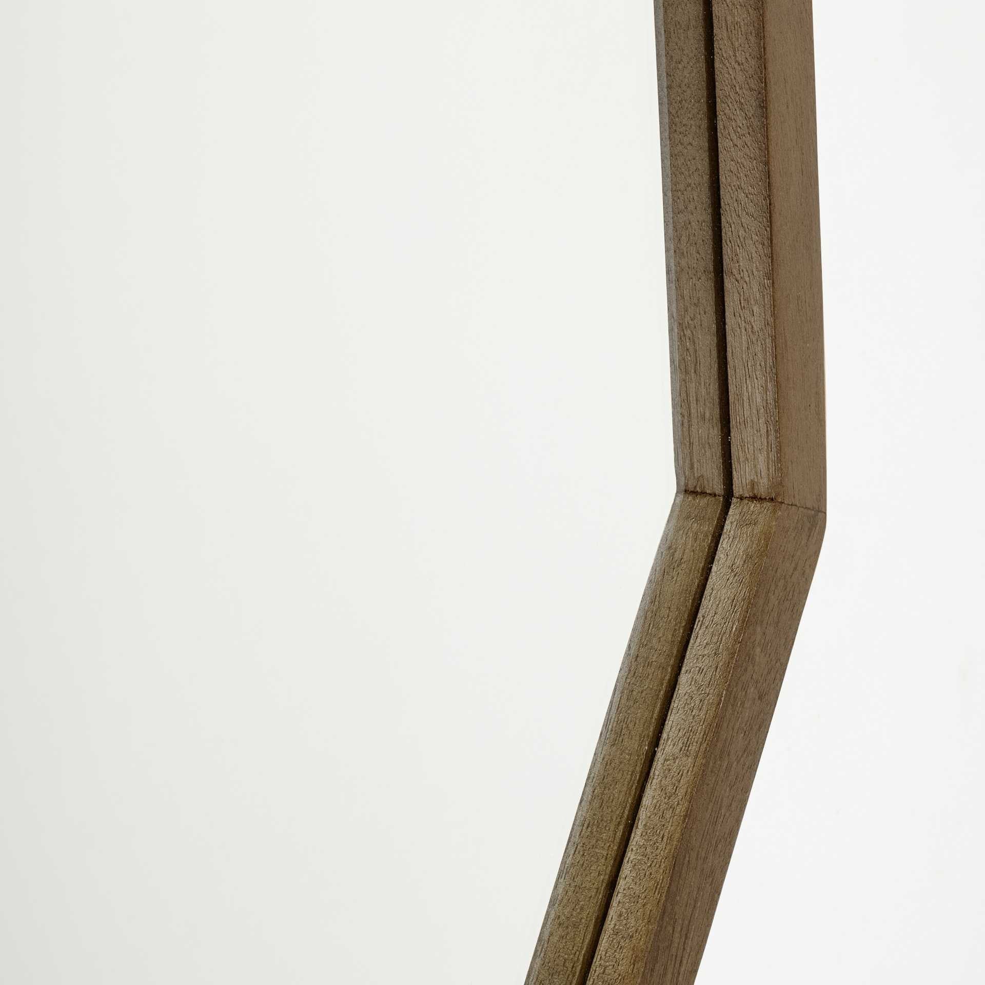 41" Octagon Brown Wood Frame Wall Mirror-Mirrors-DECOROLALA