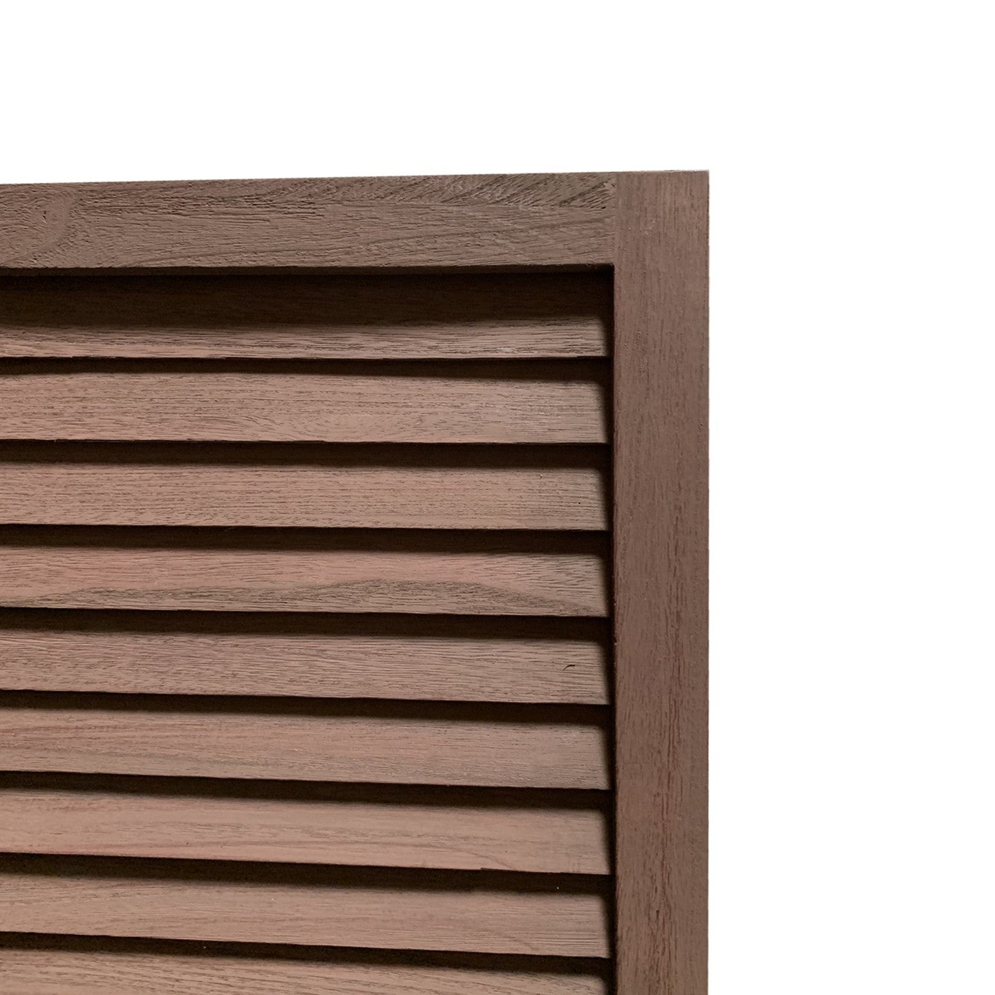 Stylish Three Panel Washed Brown Shutter Divider Screen-Room Dividers-DECOROLALA