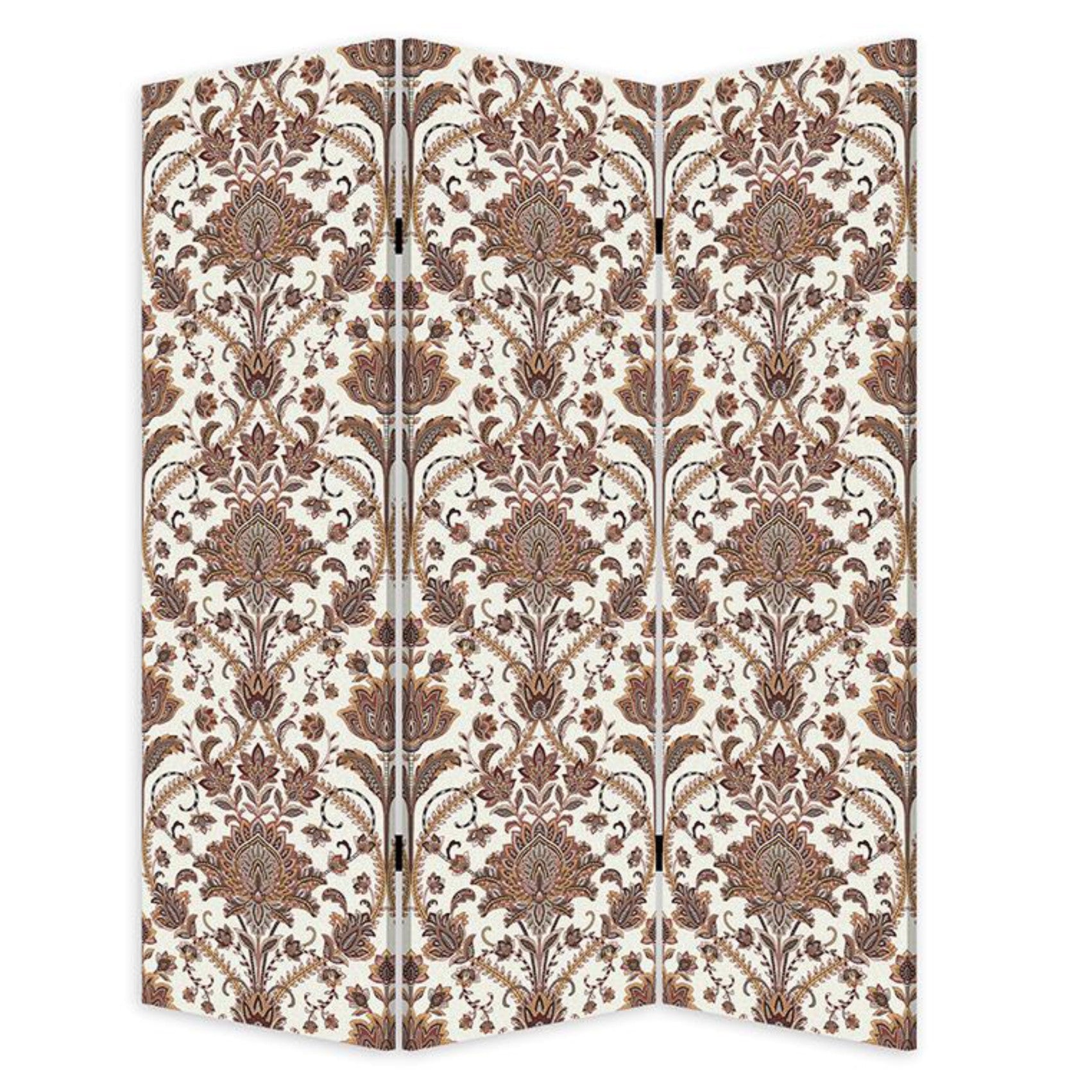 Vintage Green Baroque Three Panel Room Divider Screen-Room Dividers-DECOROLALA