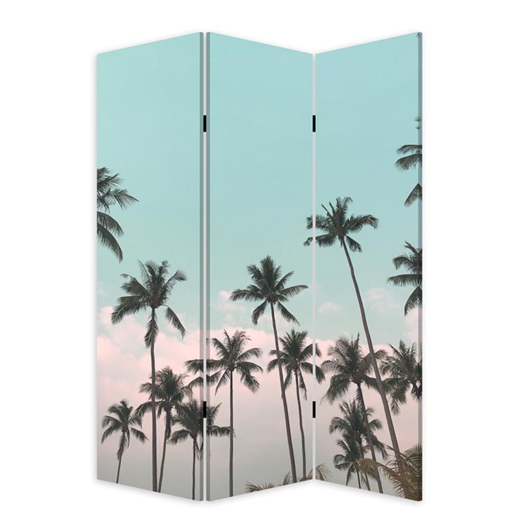 Tropical Palm Trees Room Three Panel Divider Screen-Room Dividers-DECOROLALA