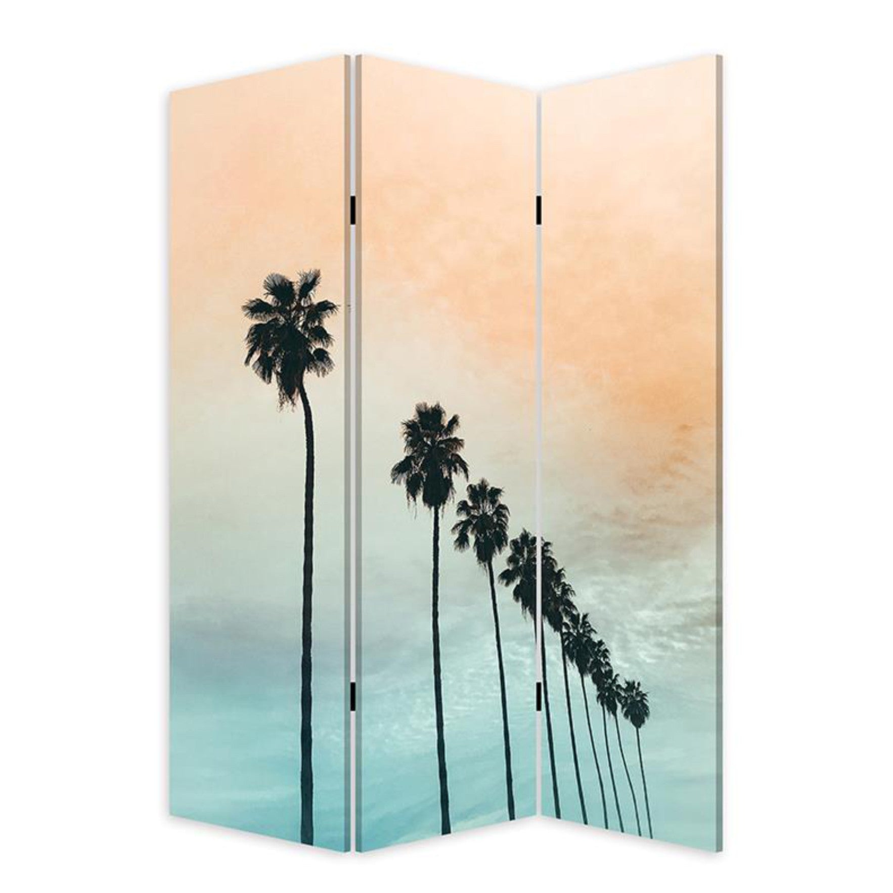 Tropical Palm Trees Room Three Panel Divider Screen-Room Dividers-DECOROLALA