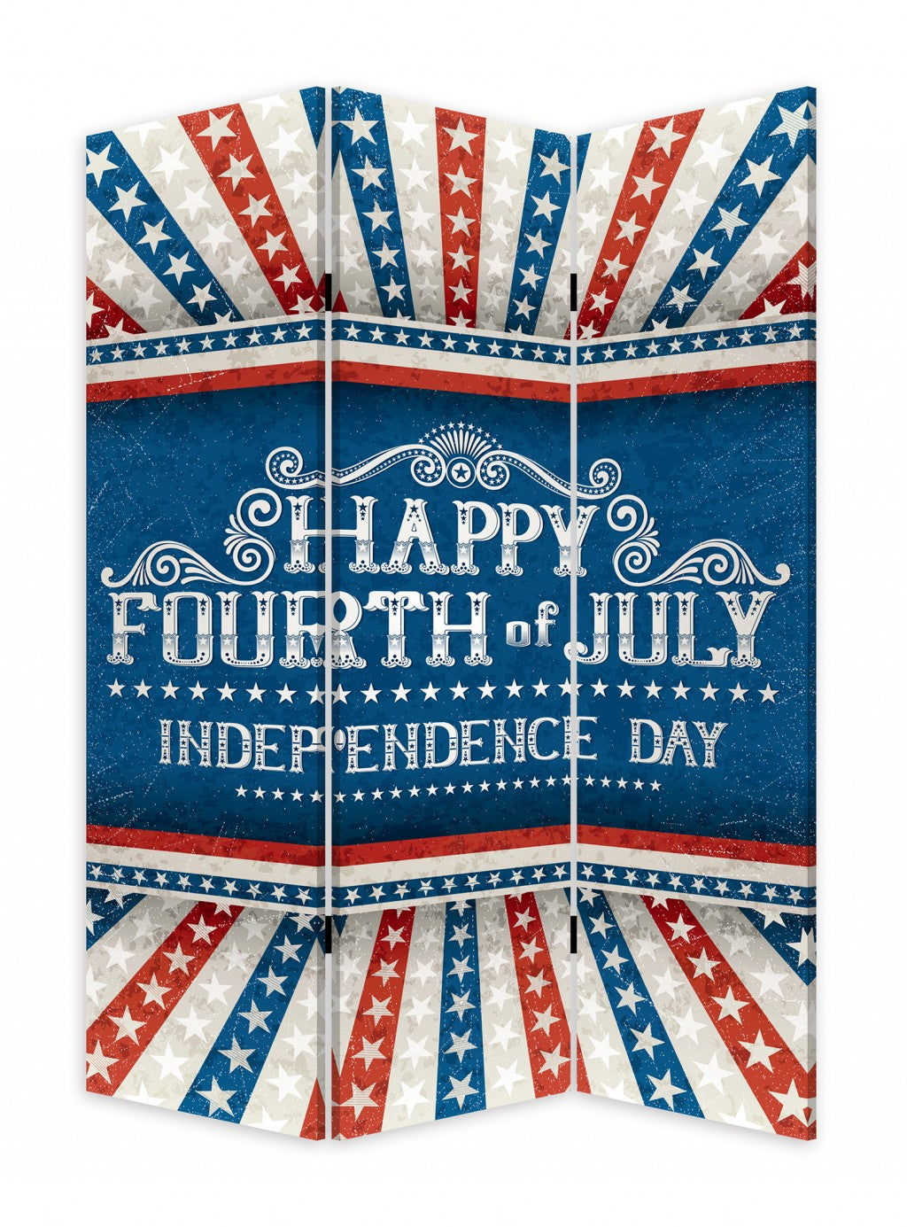 Happy 4th of July Three Panel Room Divider Screen-Room Dividers-DECOROLALA