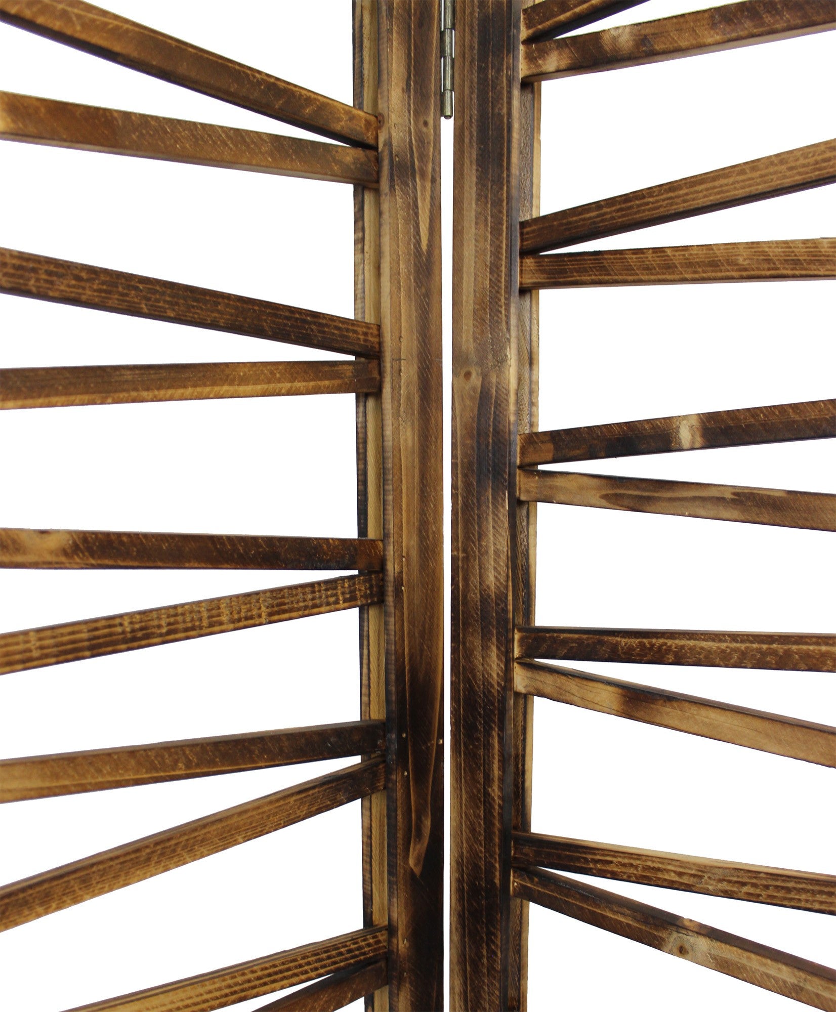 Rustic Geo Design Wood Three Panel Room Divider Screen-Room Dividers-DECOROLALA