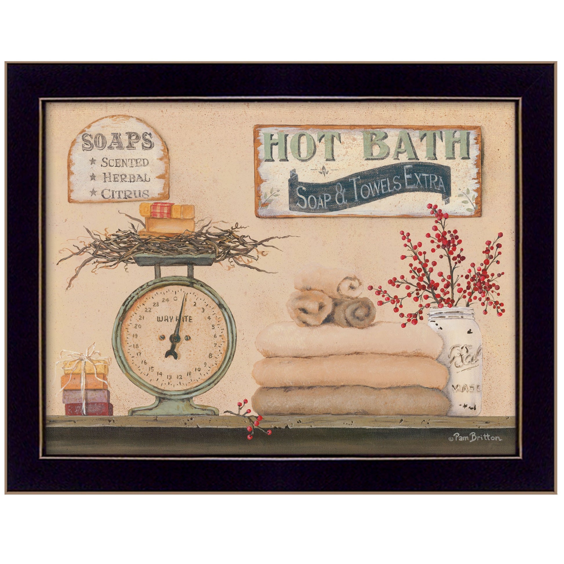 Hot Bath 9 Black Framed Print Bathroom Wall Art-1