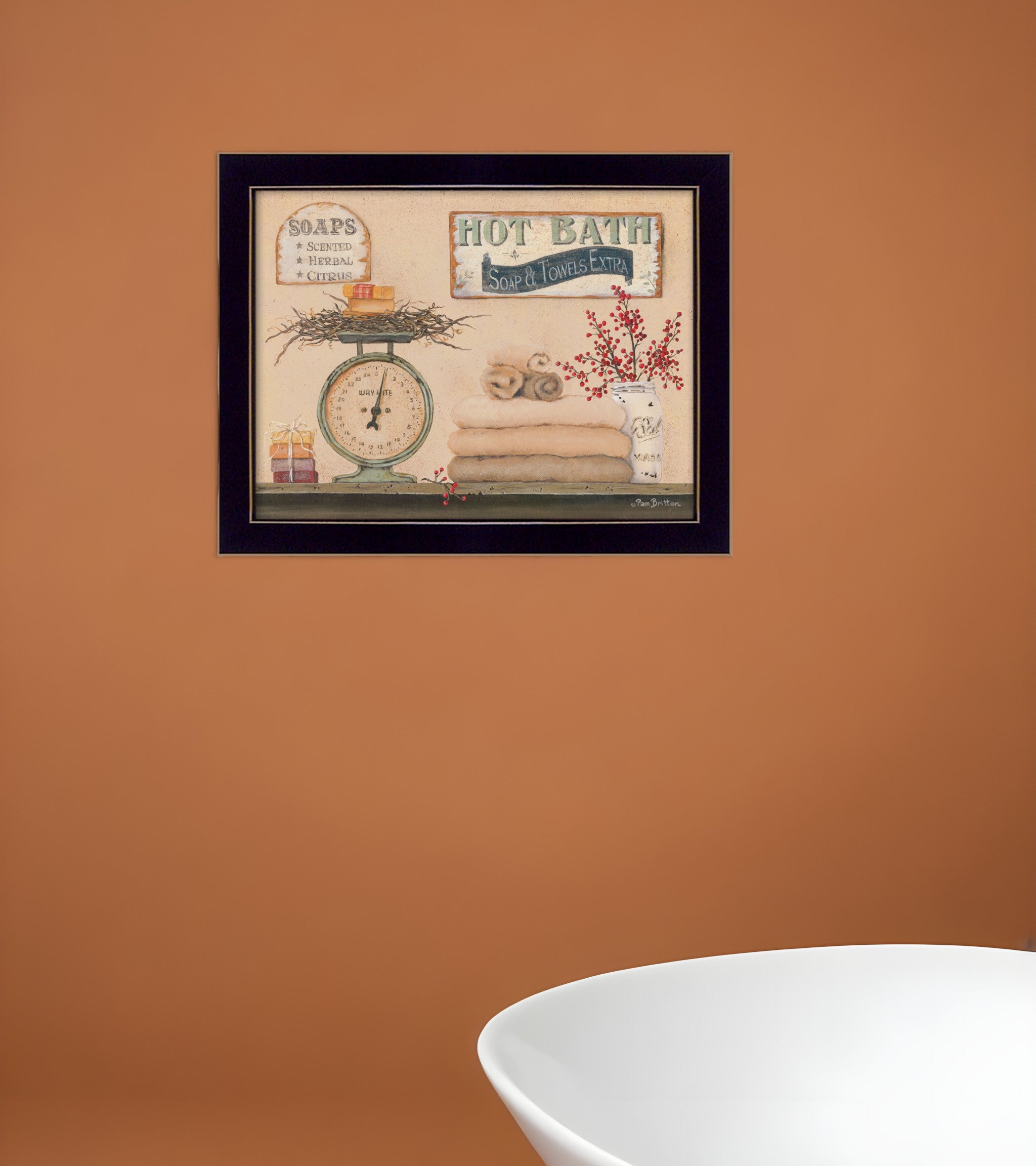 Hot Bath 9 Black Framed Print Bathroom Wall Art-0
