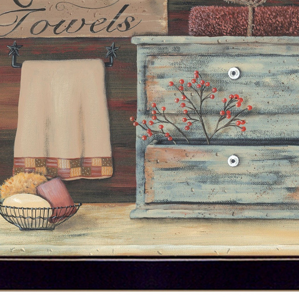 Clean Towels Black Framed Print Bathroom Wall Art-4